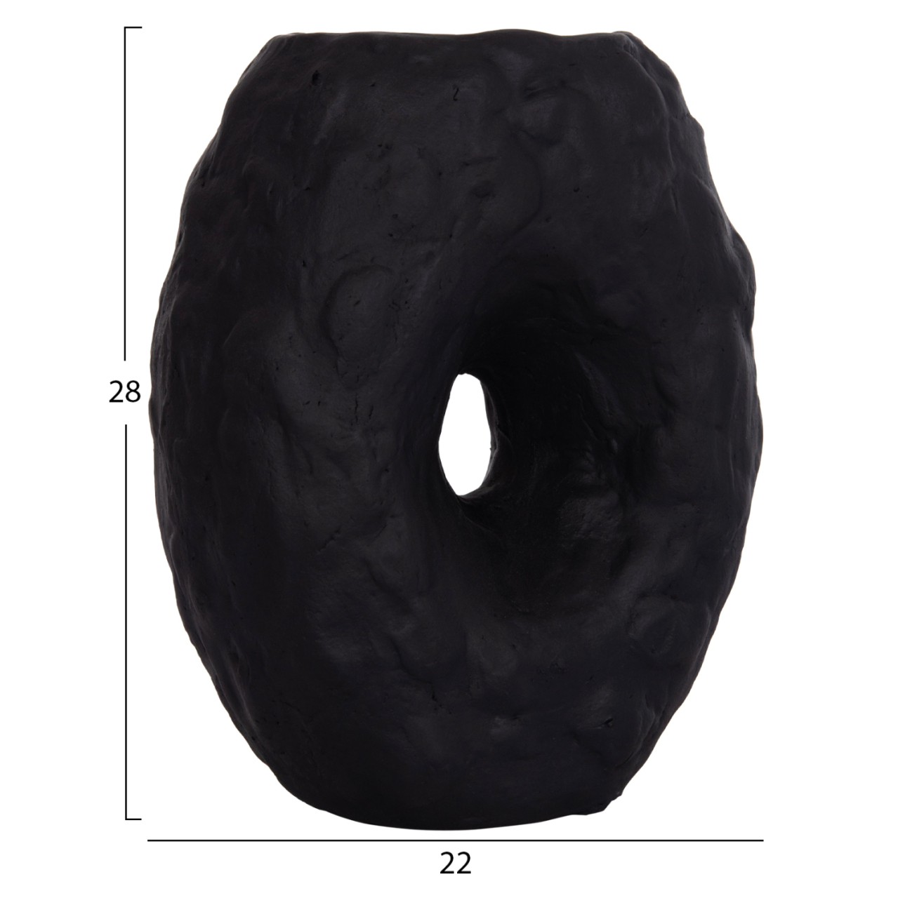 DECORATIVE TABLE VASE NAMENTIS HM4673.01S TERRACOTA IN BLACK COLOR--22x13x28Hcm. [2]