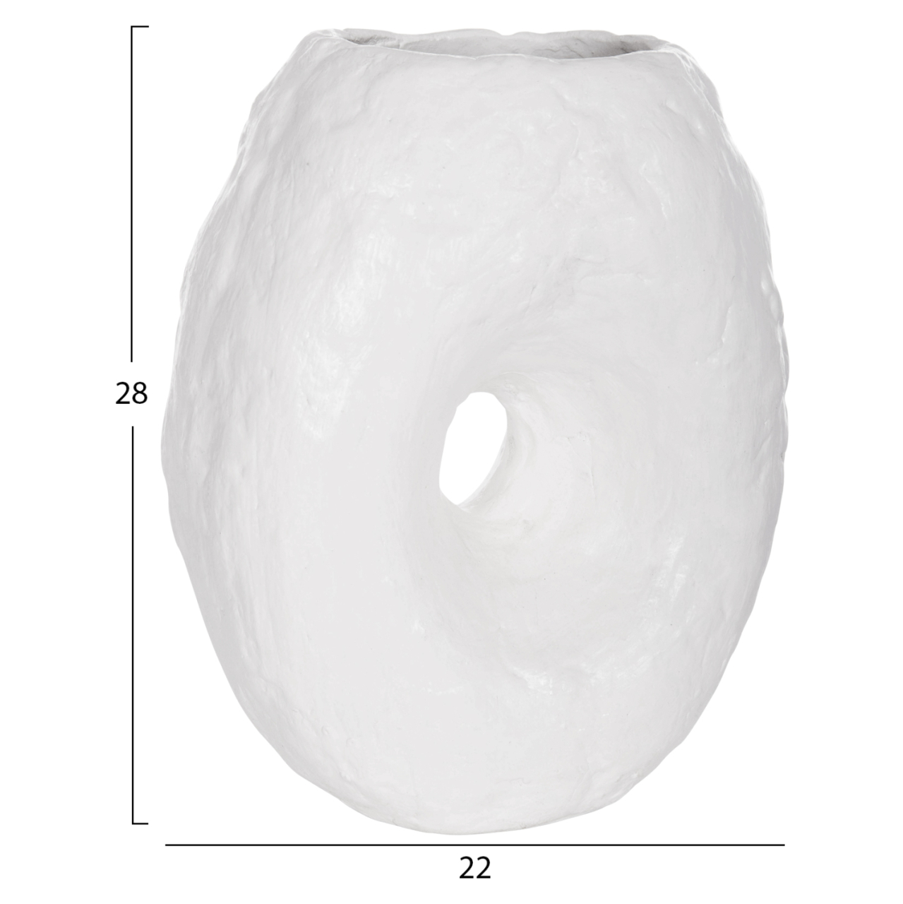 DECORATIVE TABLE VASE NAMENTIS HM4673.02S TERRACOTA IN WHITE COLOR--22x13x28Hcm. [2]