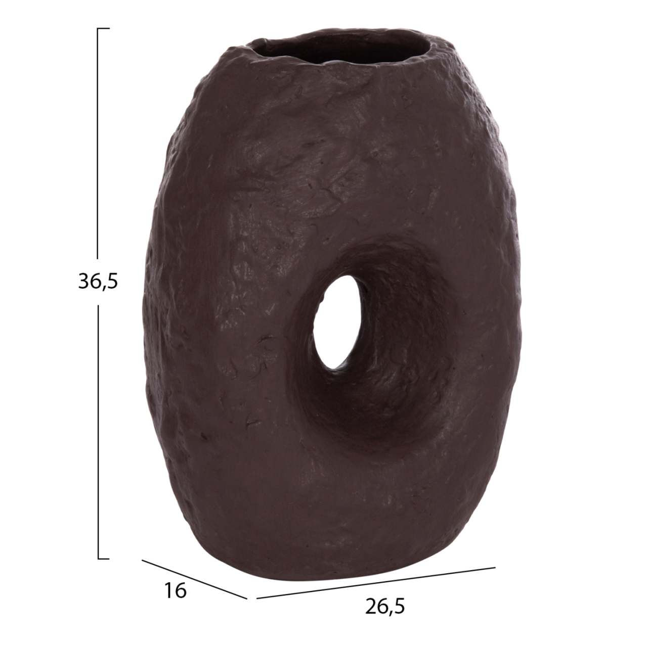 DECORATIVE TABLE VASE NAMENTIS HM4673.07L TERRACOTA IN CHOCOLATE COLOR--26.5x16x36.5Hcm. [2]