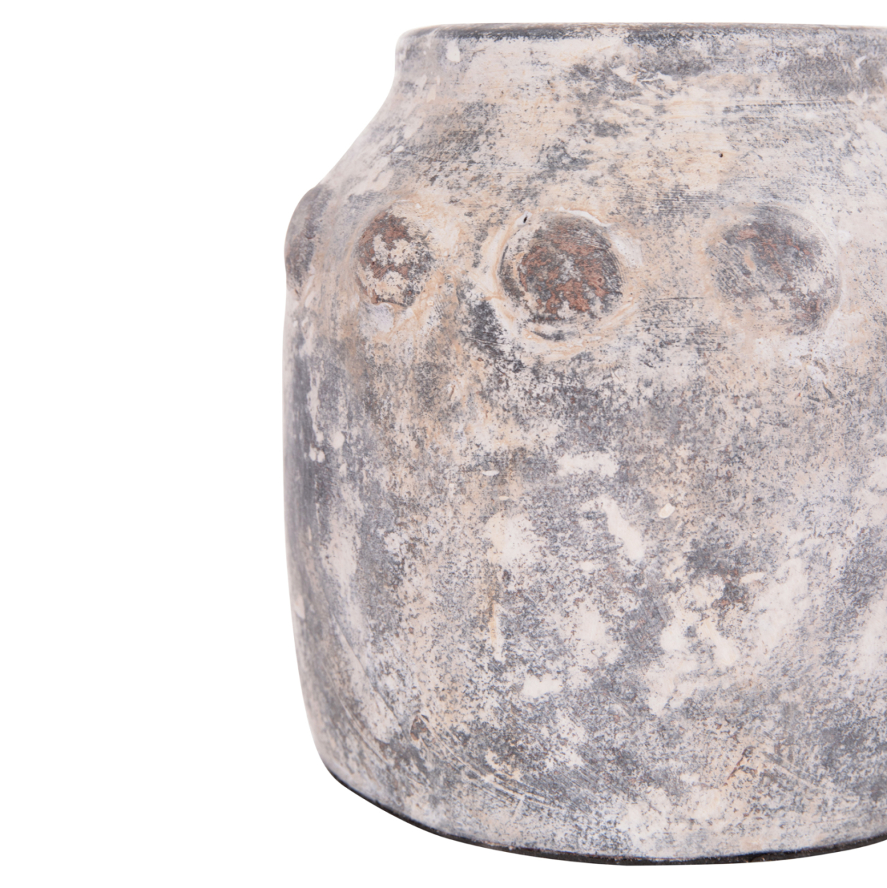 DECORATIVE TABLE VASE VERMO HM4392 TERRACOTTA IN GREY Φ20x19Hcm. [3]