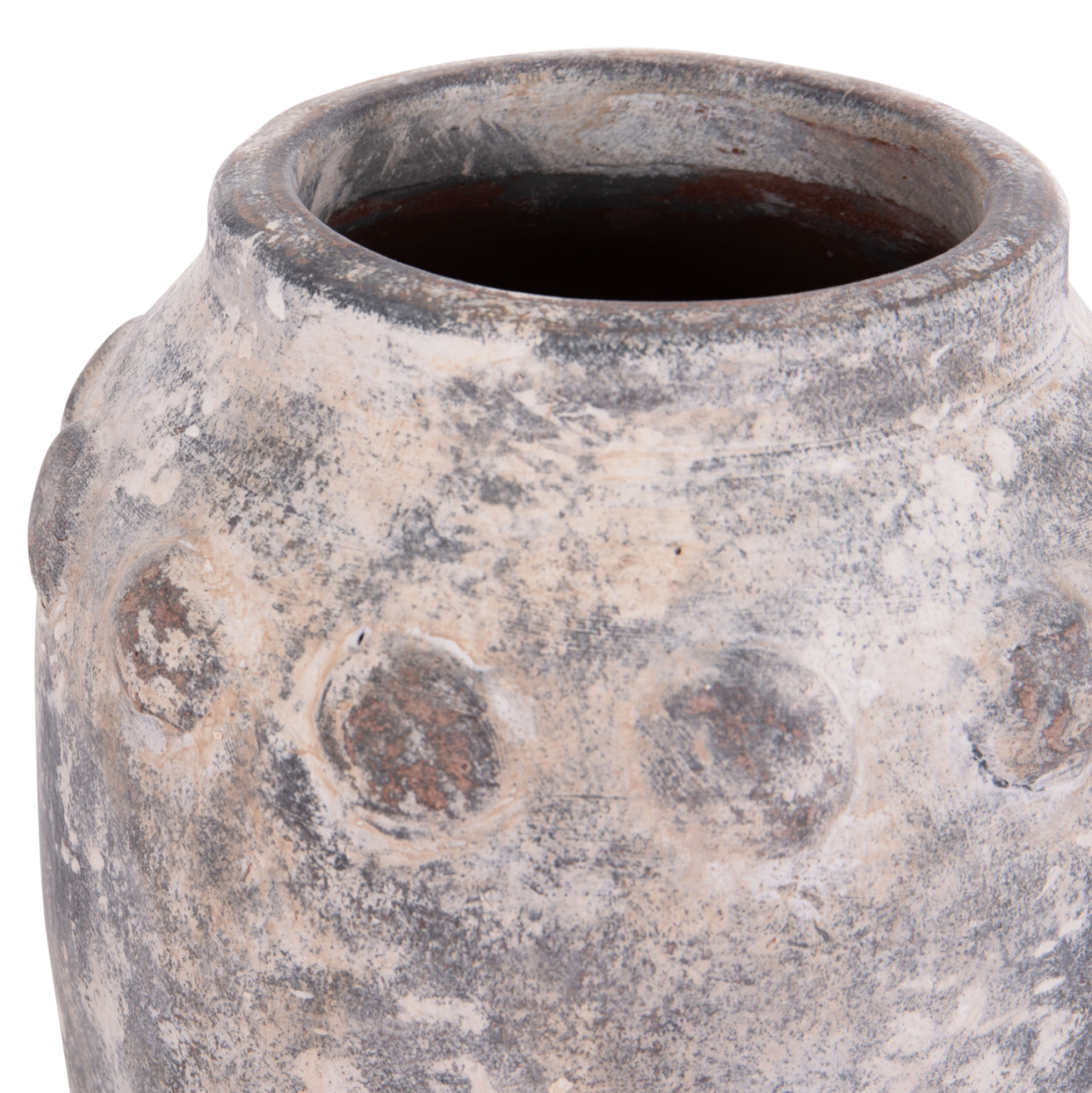 DECORATIVE TABLE VASE VERMO HM4392 TERRACOTTA IN GREY Φ20x19Hcm. [7]