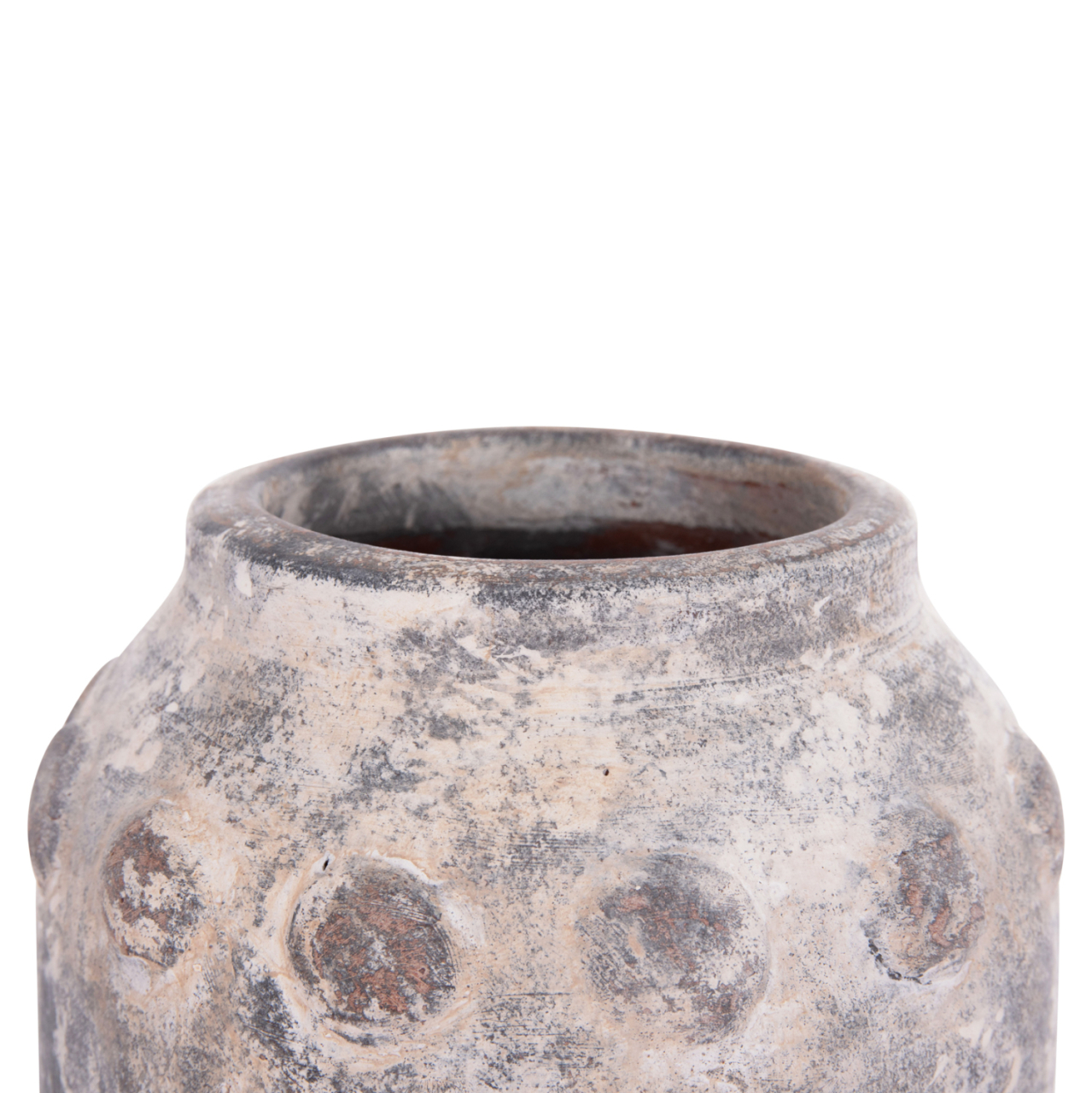 DECORATIVE TABLE VASE VERMO HM4392 TERRACOTTA IN GREY Φ20x19Hcm. [5]