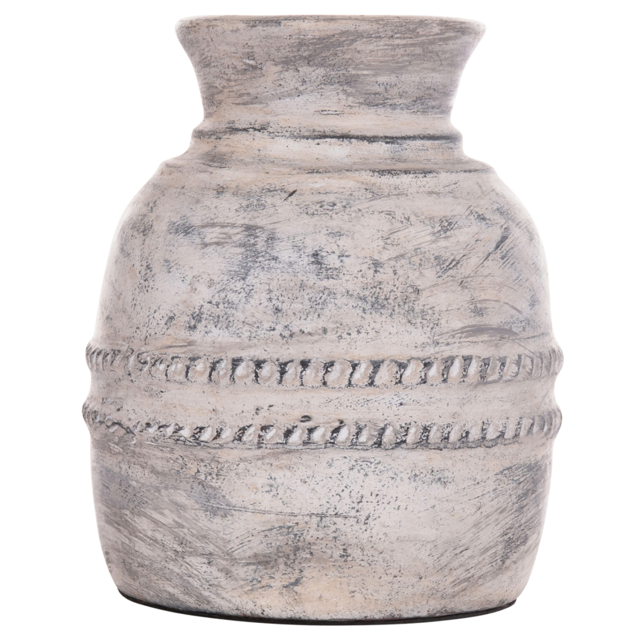 DECORATIVE TABLE VASE VERMO HM4393 TERRACOTTA IN LIGHT GREY Φ21x25Hcm. [3]