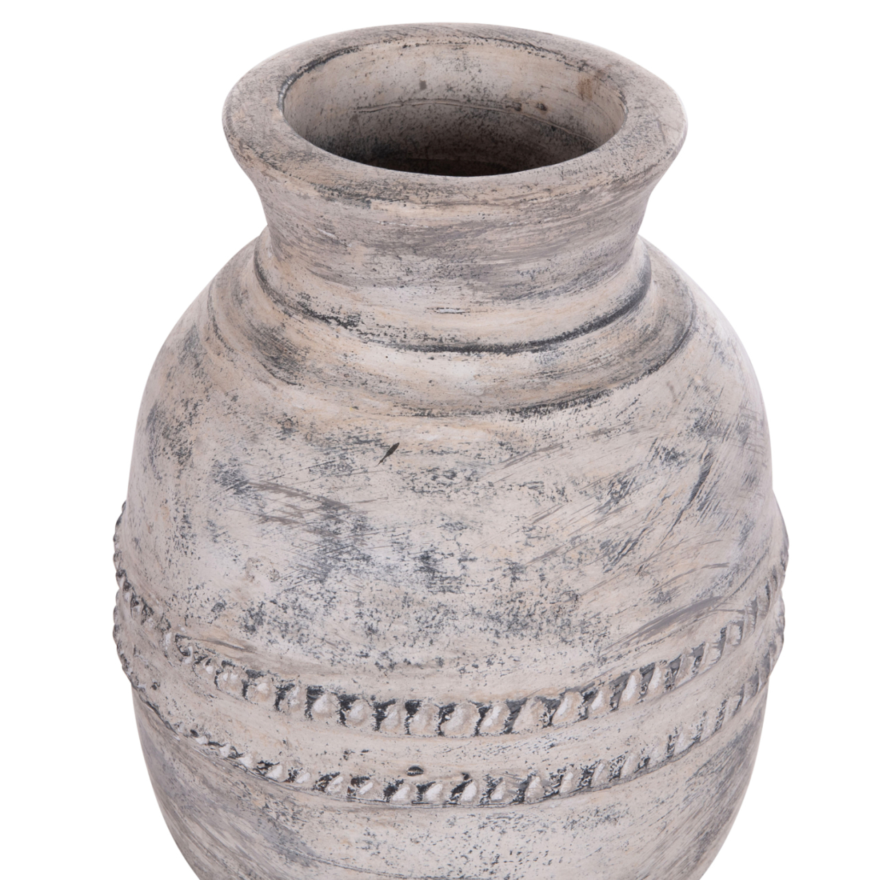 DECORATIVE TABLE VASE VERMO HM4393 TERRACOTTA IN LIGHT GREY Φ21x25Hcm. [4]