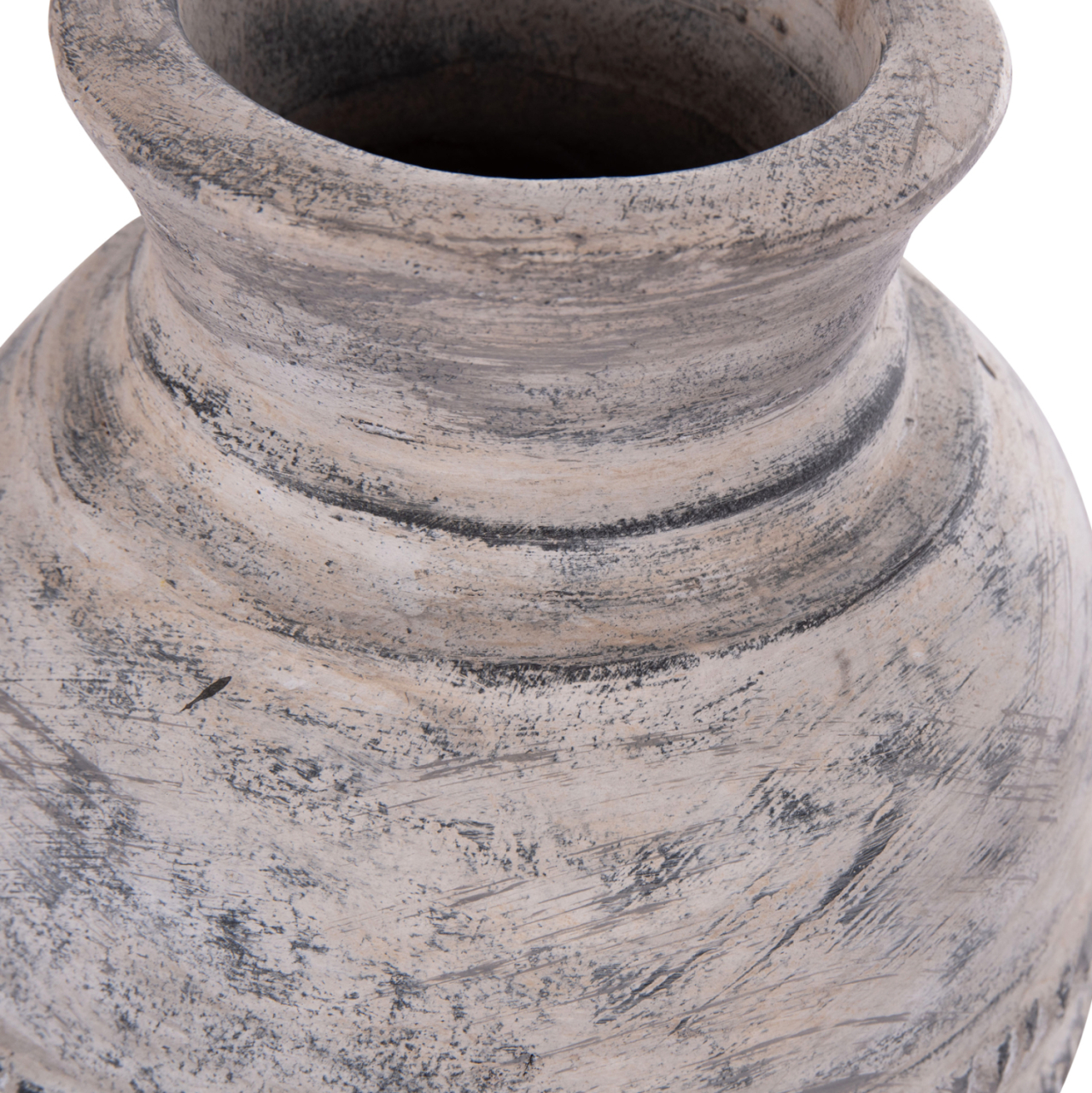 DECORATIVE TABLE VASE VERMO HM4393 TERRACOTTA IN LIGHT GREY Φ21x25Hcm. [5]