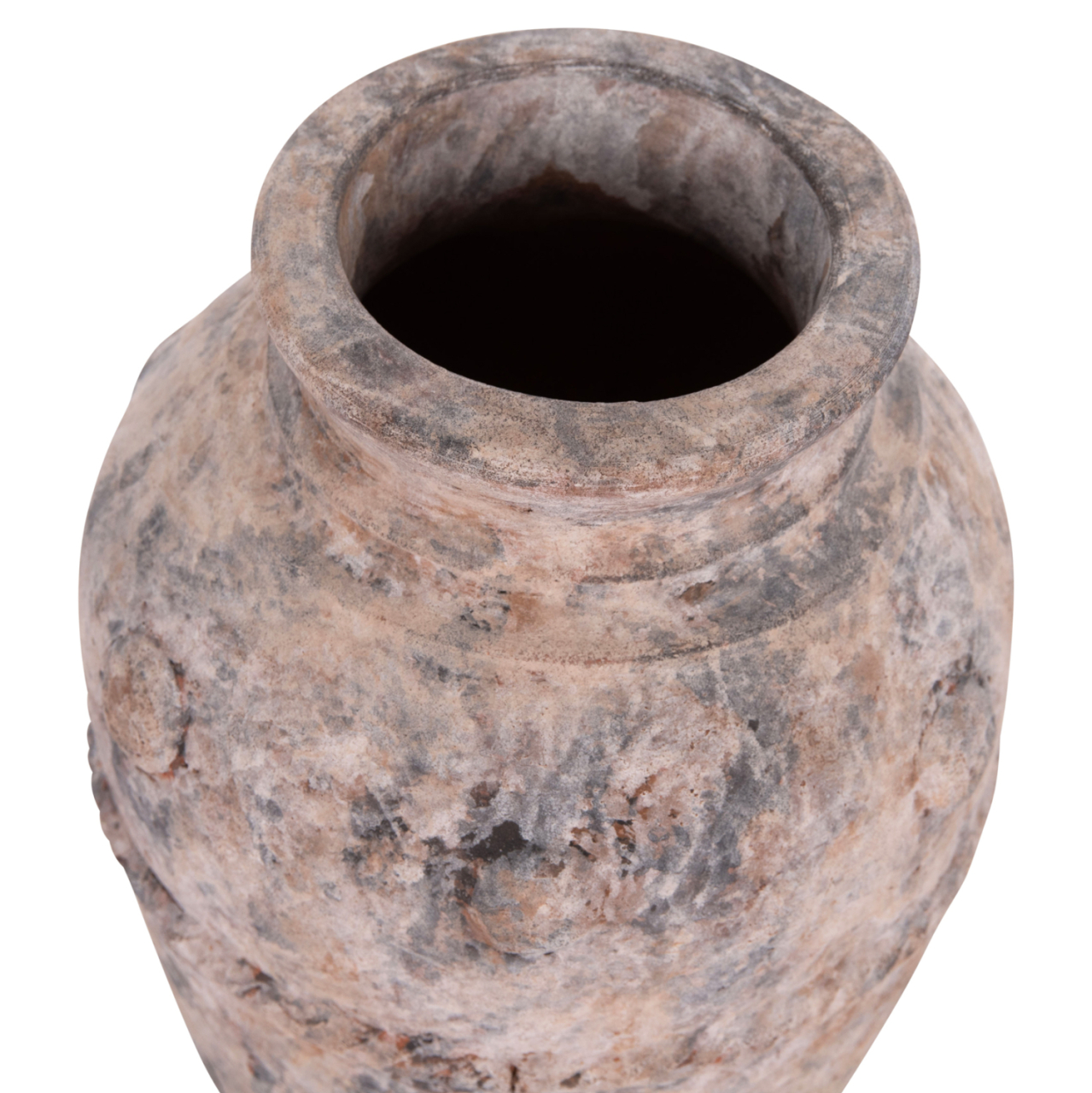 DECORATIVE TABLE VASE VERMO HM4395 TERRACOTTA IN BRUSHED GREY Φ17x19Hcm. [4]