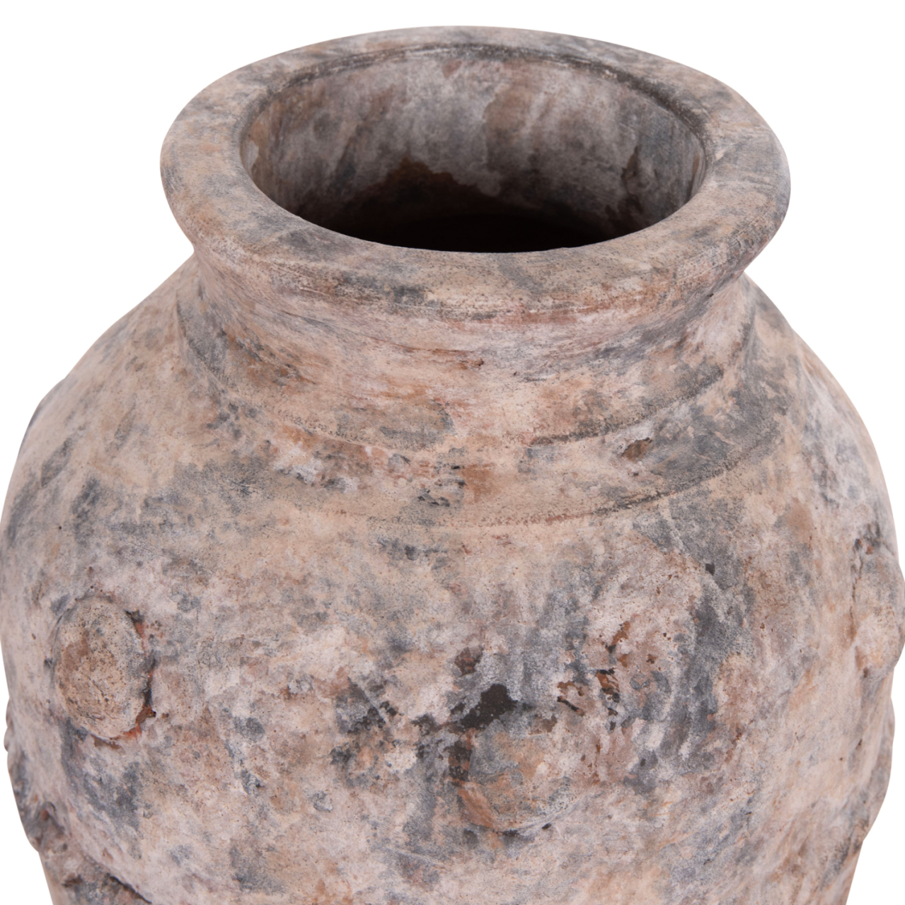 DECORATIVE TABLE VASE VERMO HM4395 TERRACOTTA IN BRUSHED GREY Φ17x19Hcm. [6]