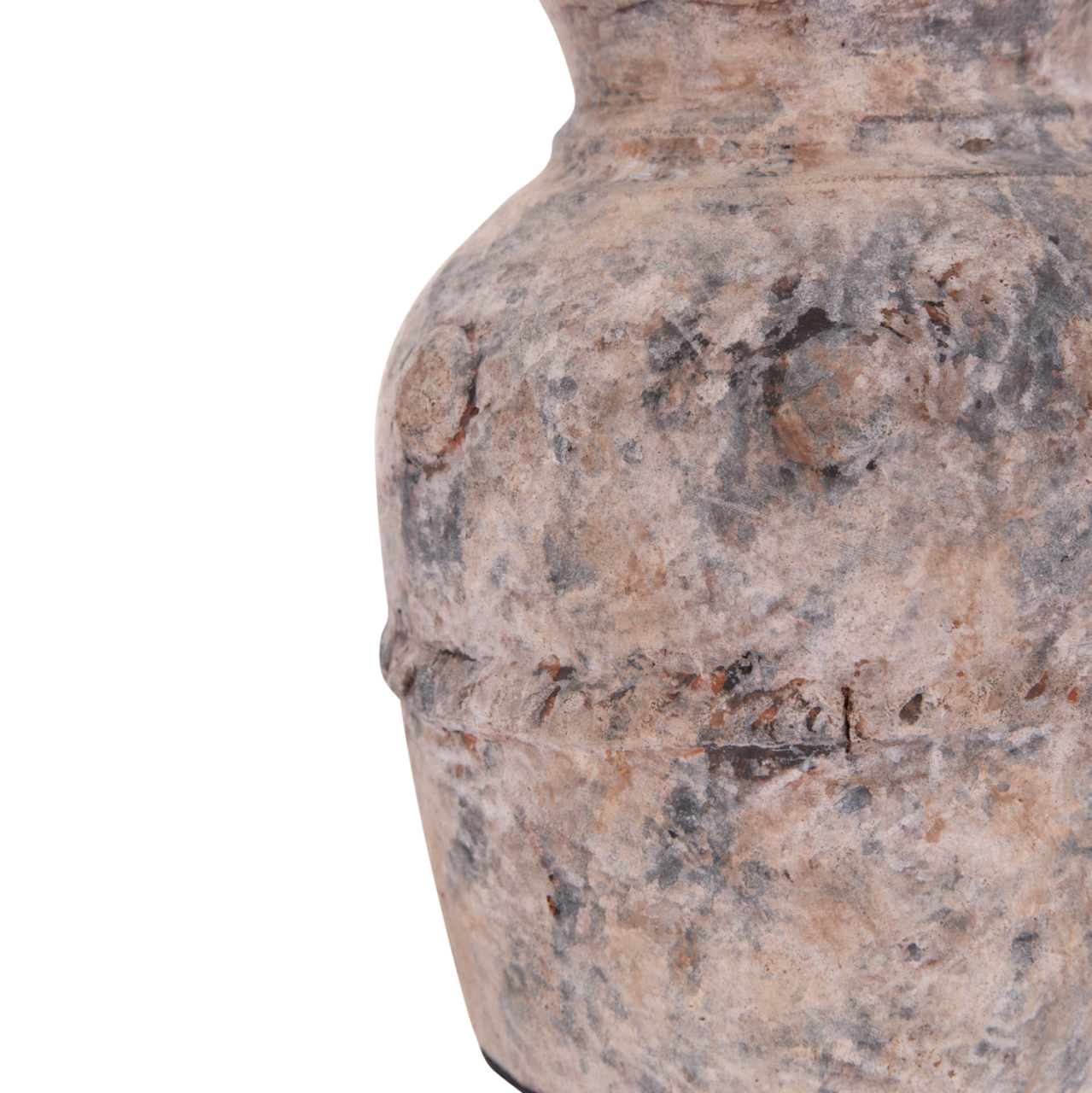 DECORATIVE TABLE VASE VERMO HM4395 TERRACOTTA IN BRUSHED GREY Φ17x19Hcm. [5]