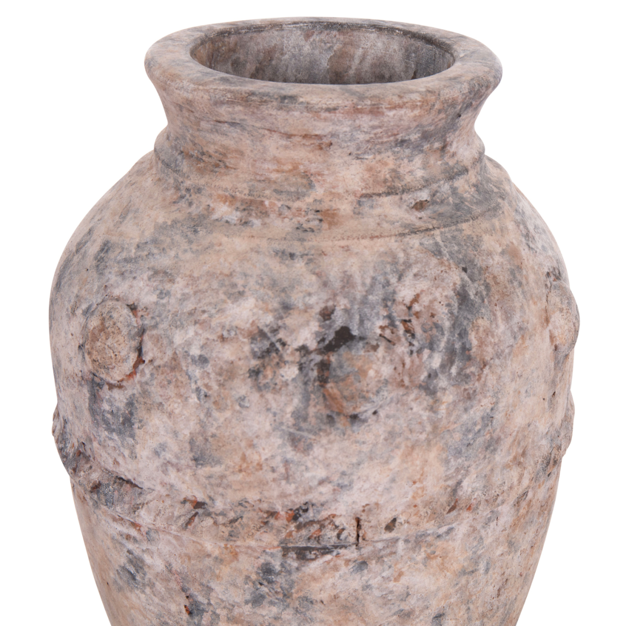 DECORATIVE TABLE VASE VERMO HM4395 TERRACOTTA IN BRUSHED GREY Φ17x19Hcm. [8]