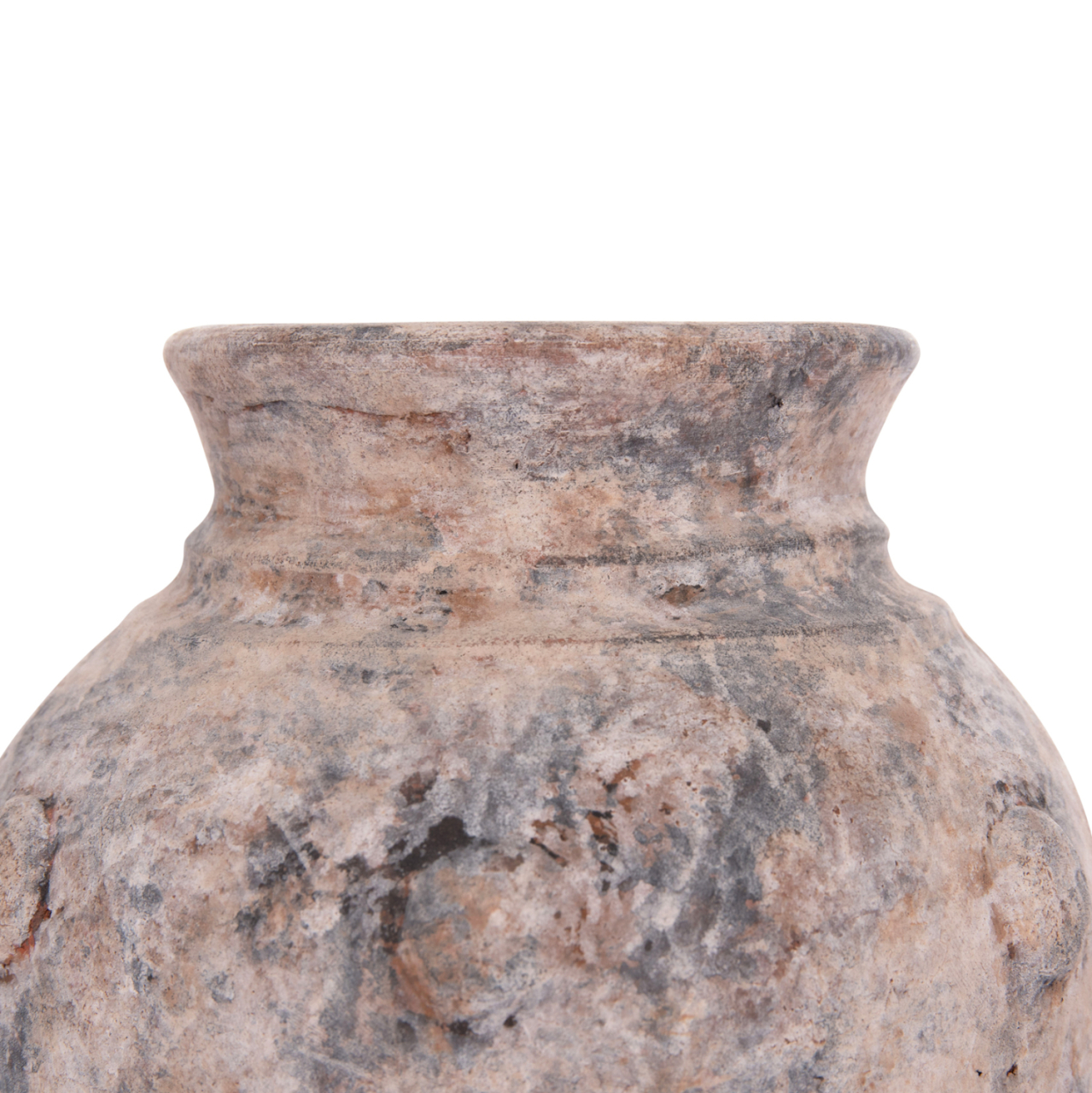 DECORATIVE TABLE VASE VERMO HM4395 TERRACOTTA IN BRUSHED GREY Φ17x19Hcm. [9]