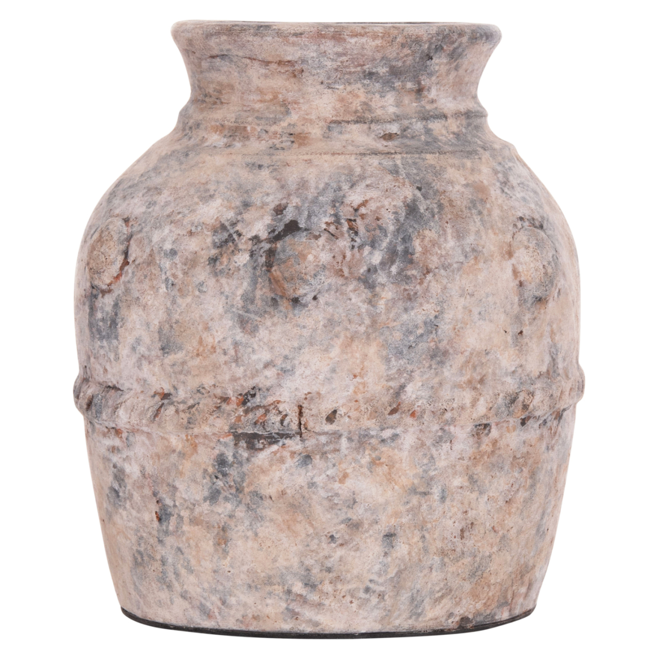 DECORATIVE TABLE VASE VERMO HM4395 TERRACOTTA IN BRUSHED GREY Φ17x19Hcm. [3]