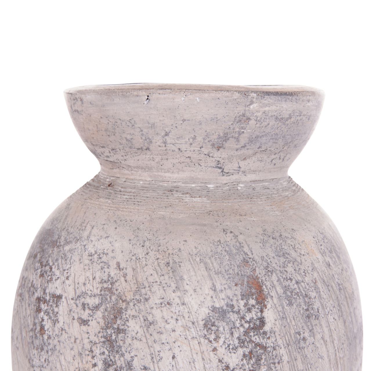 DECORATIVE TABLE VASE VERMO HM4396 TERRACOTTA IN LIGHT GREY Φ18x19Hcm. [5]