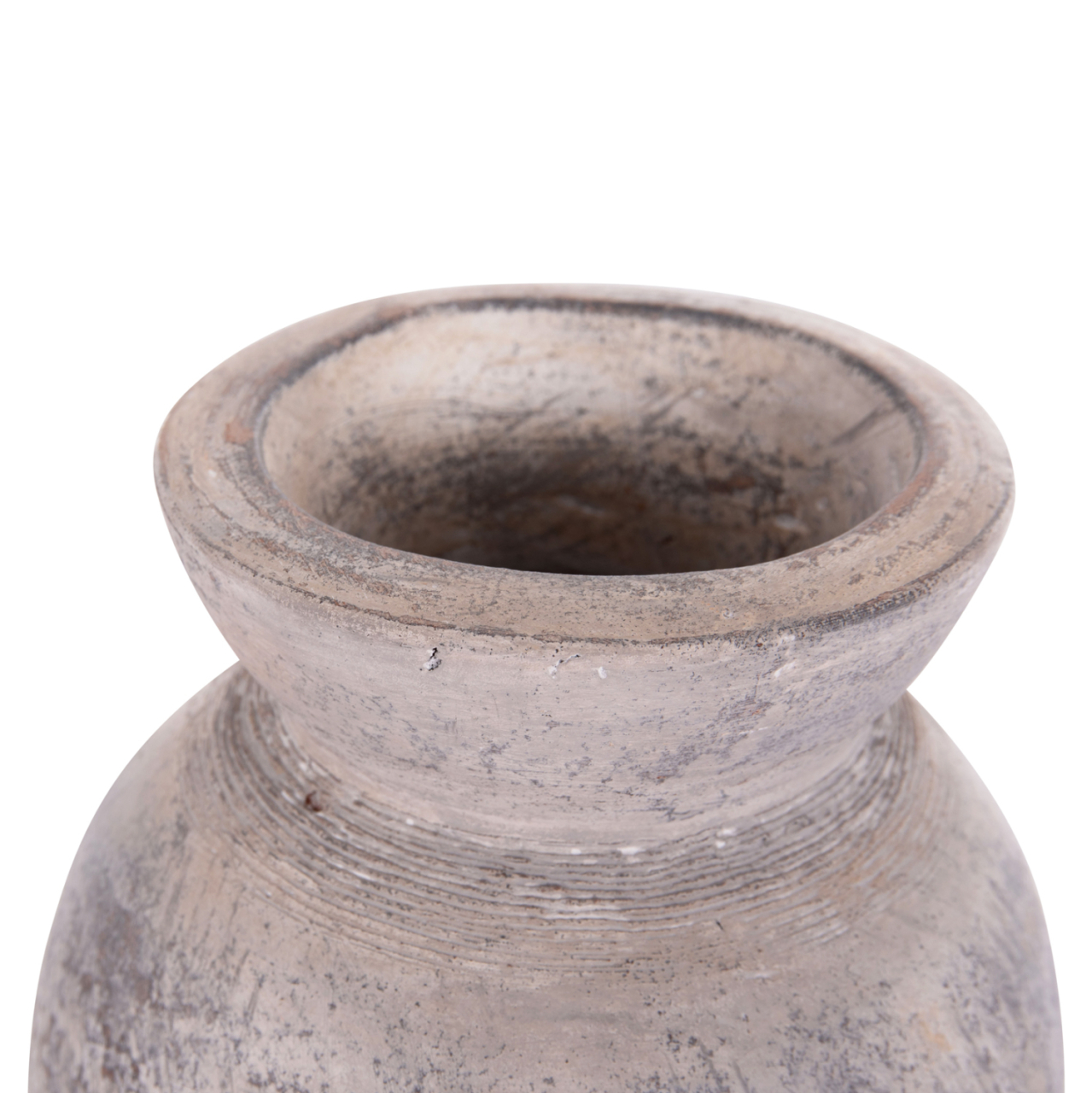 DECORATIVE TABLE VASE VERMO HM4396 TERRACOTTA IN LIGHT GREY Φ18x19Hcm. [4]