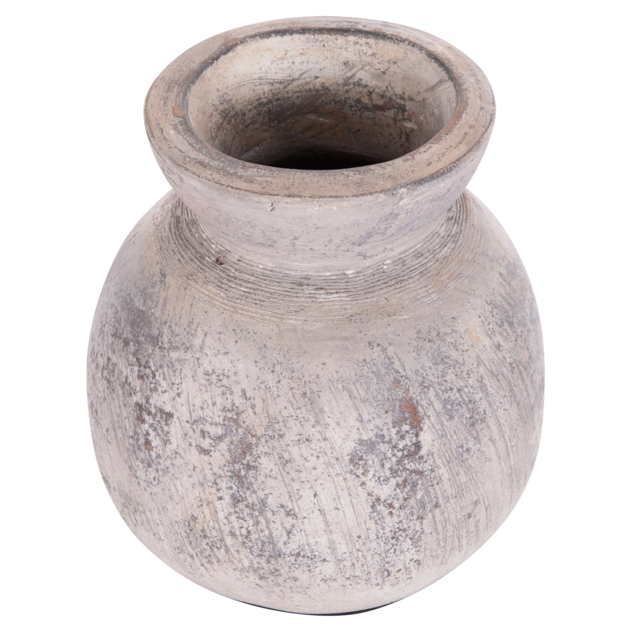 DECORATIVE TABLE VASE VERMO HM4396 TERRACOTTA IN LIGHT GREY Φ18x19Hcm. [9]