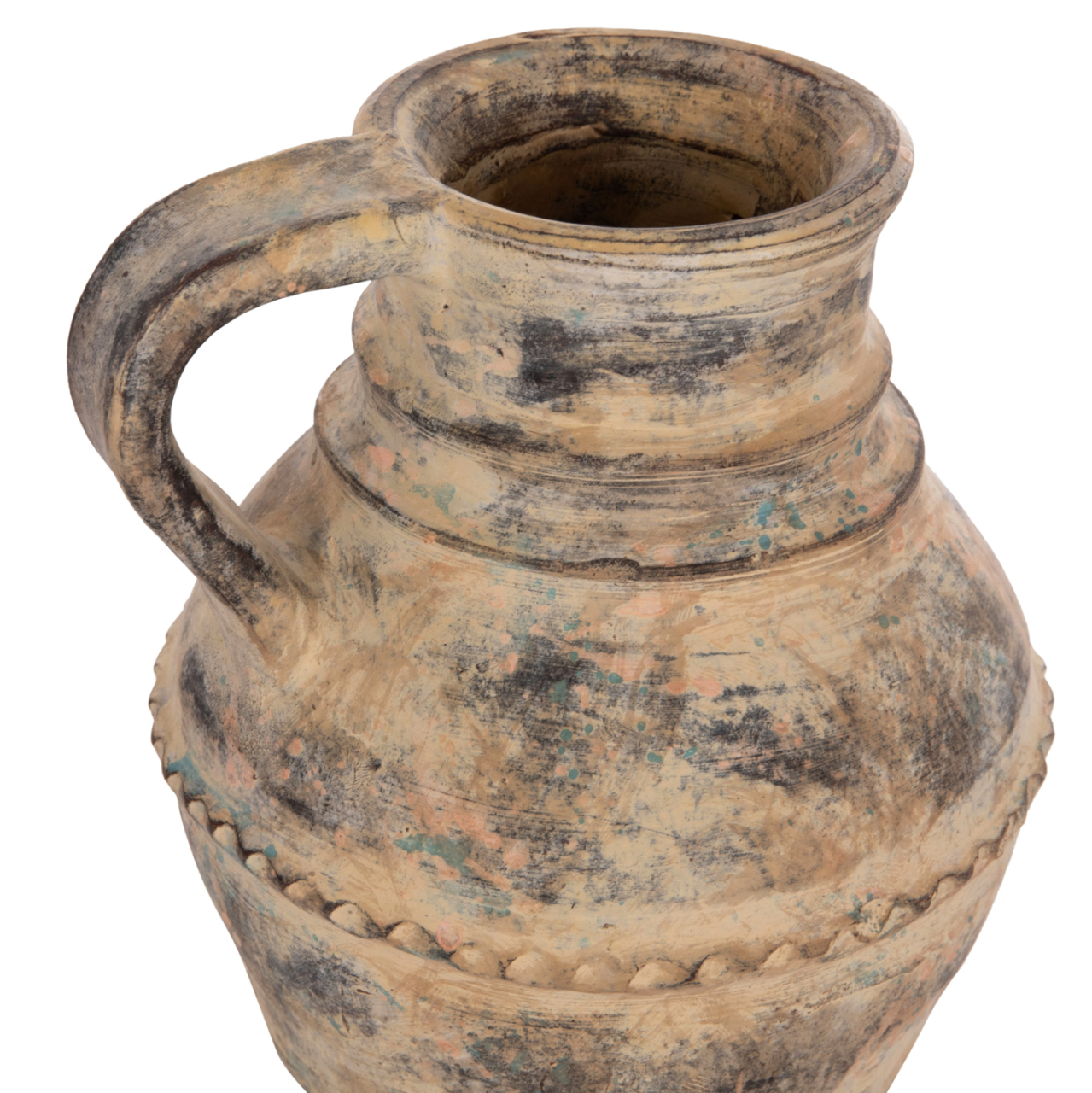 DECORATIVE TABLE VASE VERMO HM4397 TERRACOTTA IN CREAM BEIGE Φ20x20.5Hcm. [5]