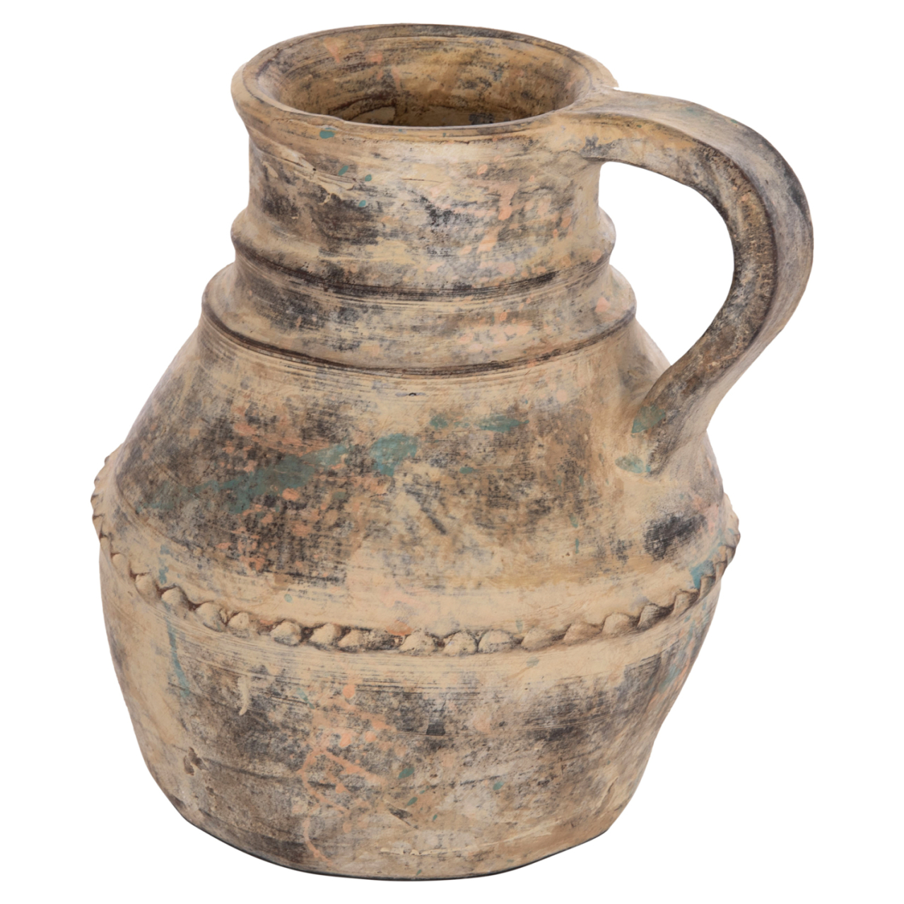 DECORATIVE TABLE VASE VERMO HM4397 TERRACOTTA IN CREAM BEIGE Φ20x20.5Hcm. [4]