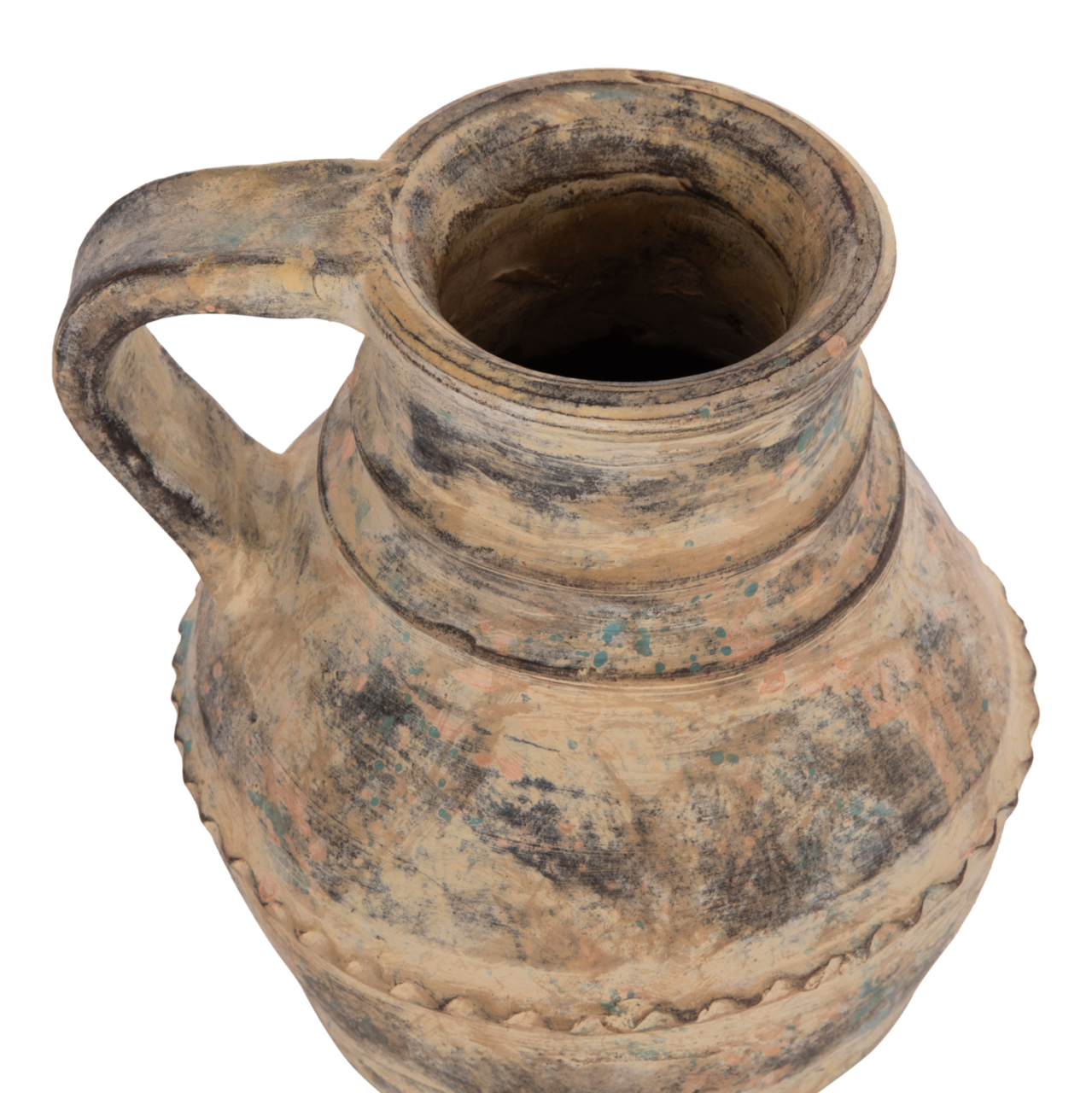 DECORATIVE TABLE VASE VERMO HM4397 TERRACOTTA IN CREAM BEIGE Φ20x20.5Hcm. [9]