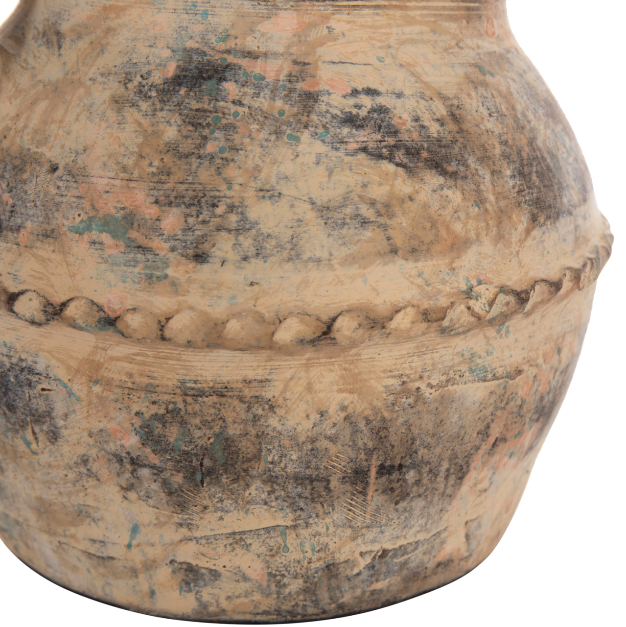 DECORATIVE TABLE VASE VERMO HM4397 TERRACOTTA IN CREAM BEIGE Φ20x20.5Hcm. [6]