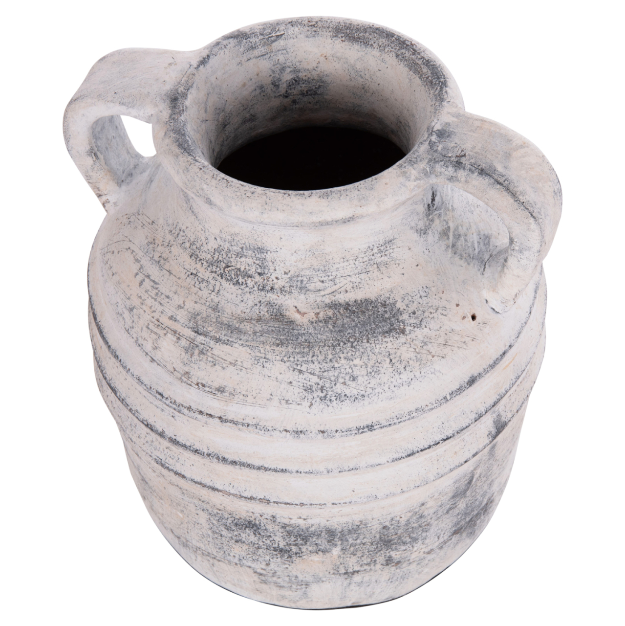 DECORATIVE TABLE VASE VERMO HM4398 TERRACOTTA IN LIGHT GREY Φ21x22Hcm. [9]