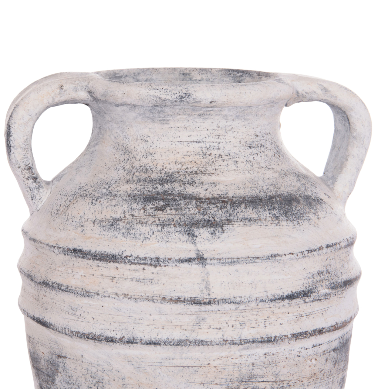 DECORATIVE TABLE VASE VERMO HM4398 TERRACOTTA IN LIGHT GREY Φ21x22Hcm. [7]