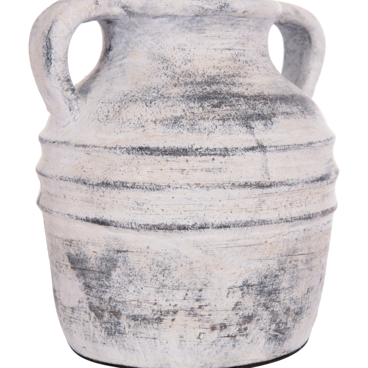 DECORATIVE TABLE VASE VERMO HM4398 TERRACOTTA IN LIGHT GREY Φ21x22Hcm. [8]