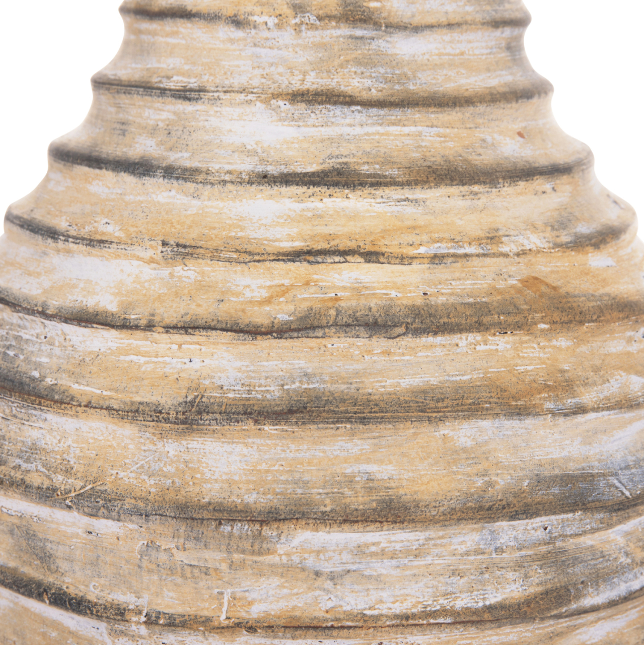 DECORATIVE TABLE VASE VERMO HM4401 TERRACOTTA IN BRUSHED BEIGE Φ27x30Hcm. [9]