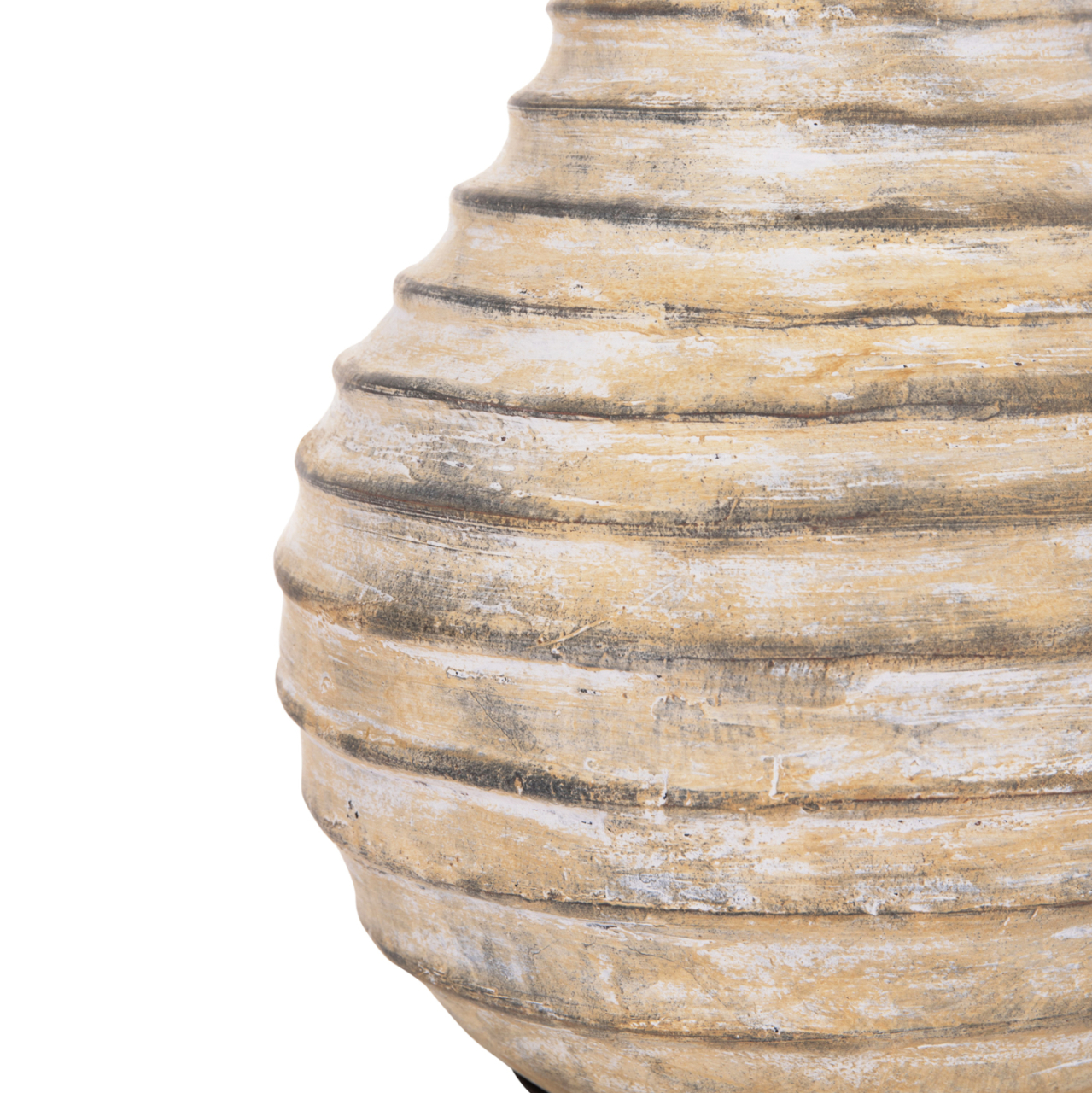 DECORATIVE TABLE VASE VERMO HM4401 TERRACOTTA IN BRUSHED BEIGE Φ27x30Hcm. [7]