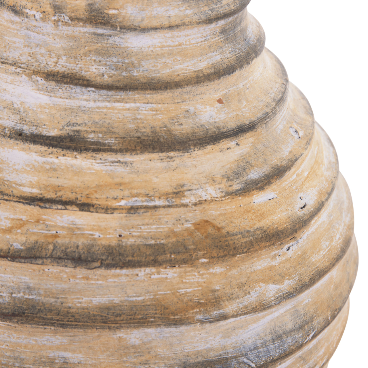 DECORATIVE TABLE VASE VERMO HM4401 TERRACOTTA IN BRUSHED BEIGE Φ27x30Hcm. [5]