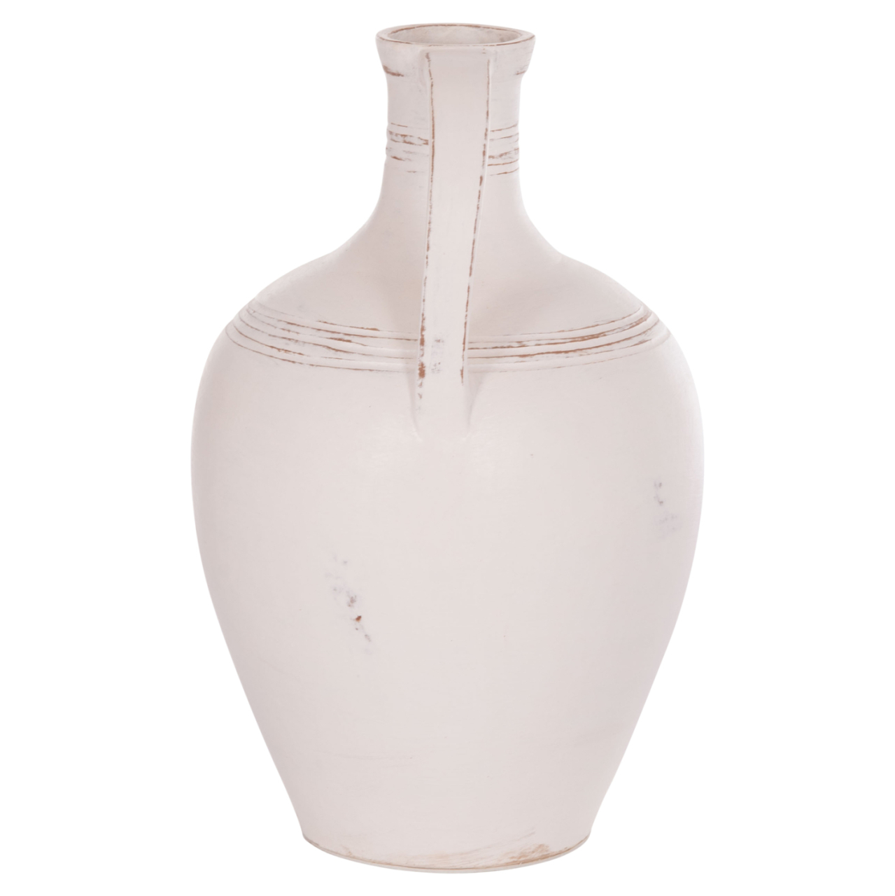 DECORATIVE VASE (AMPHORA) FEAX HM4676.02L TERRACOTA IN WHITE--35x35x58Hcm. [4]