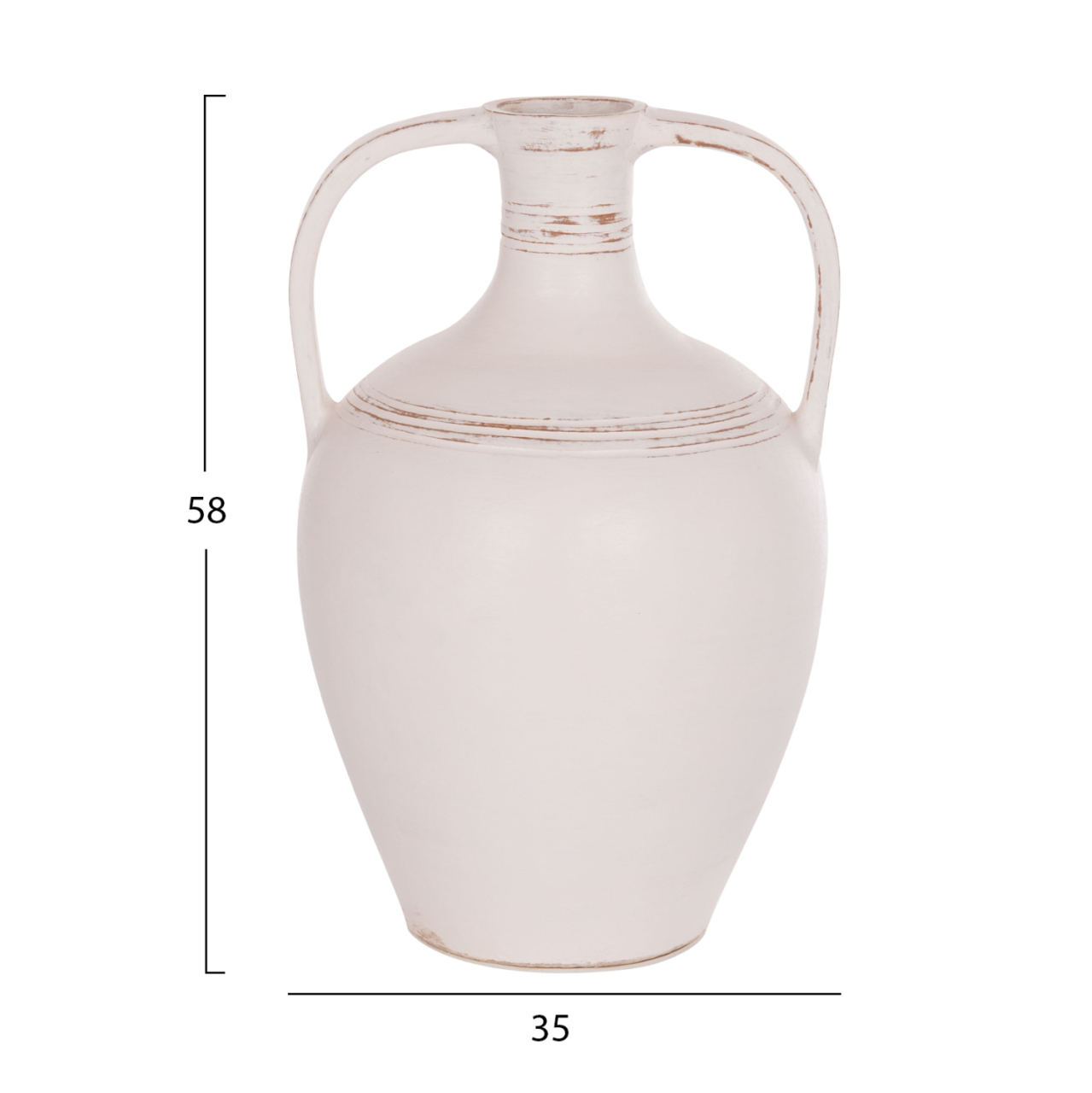 DECORATIVE VASE (AMPHORA) FEAX HM4676.02L TERRACOTA IN WHITE--35x35x58Hcm. [2]