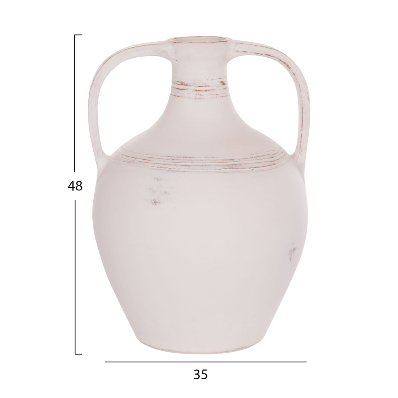 DECORATIVE VASE (AMPHORA) FEAX HM4676.02S TERRACOTA IN WHITE--35x35x48Hcm. [2]