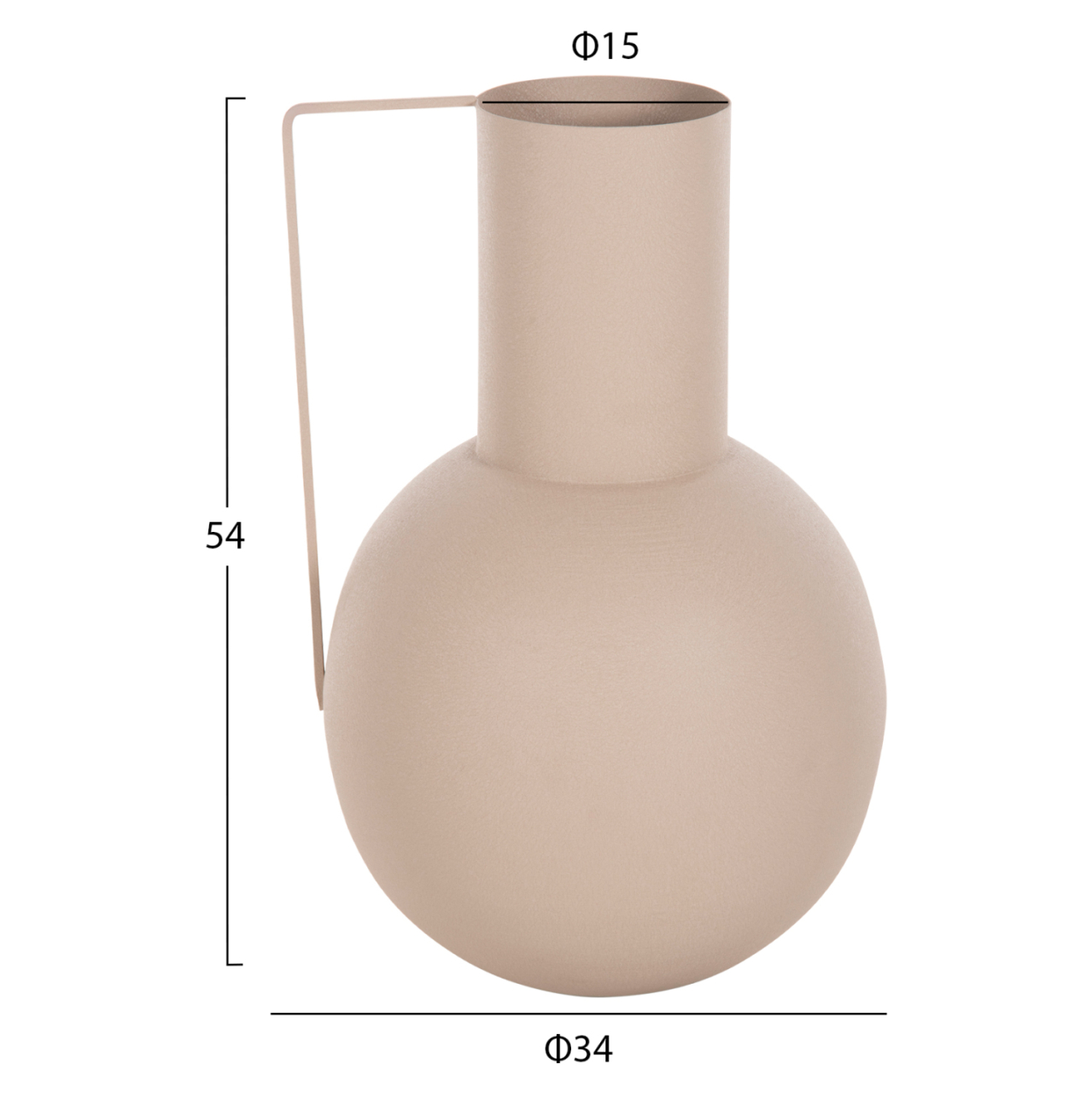 DECORATIVE VASE FLAGON HM4259.01 METAL IN ECRU Φ34x54Hcm. [2]