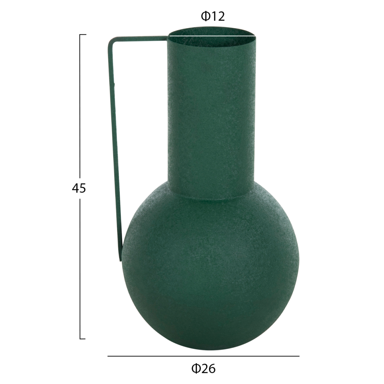 DECORATIVE VASE FLAGON HM4260.03 METAL IN GREEN Φ26x45Hcm. [2]
