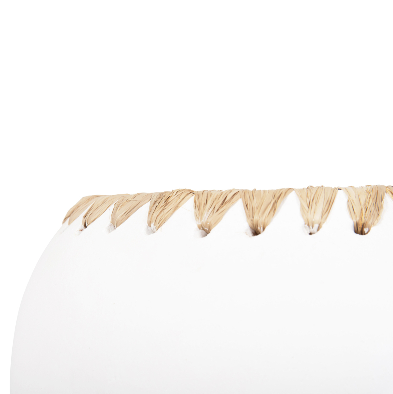 DECORATIVE VASE HM4375 TERRACOTTA IN WHITE WITH STRAW WEAVING ON THE RIM Φ29x23Hcm. [6]