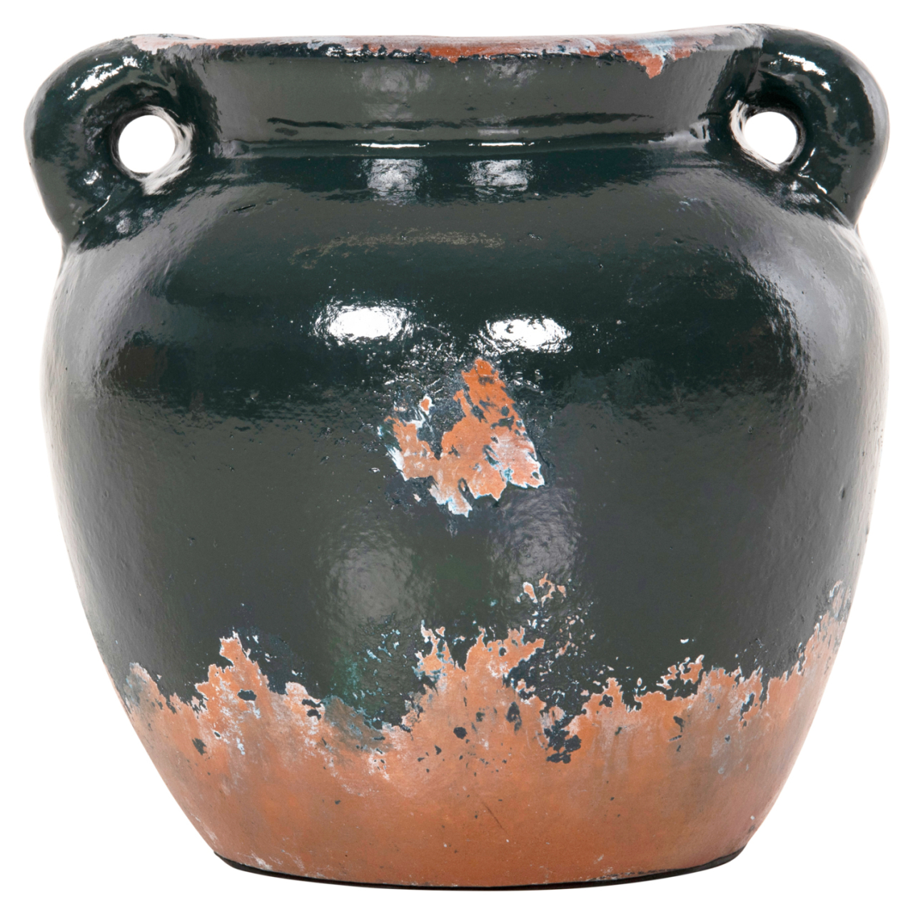 DECORATIVE VASE HM4380 TERRACOTTA IN ANTIQUE GREEN COLORING Φ26Χ26Hcm. [3]