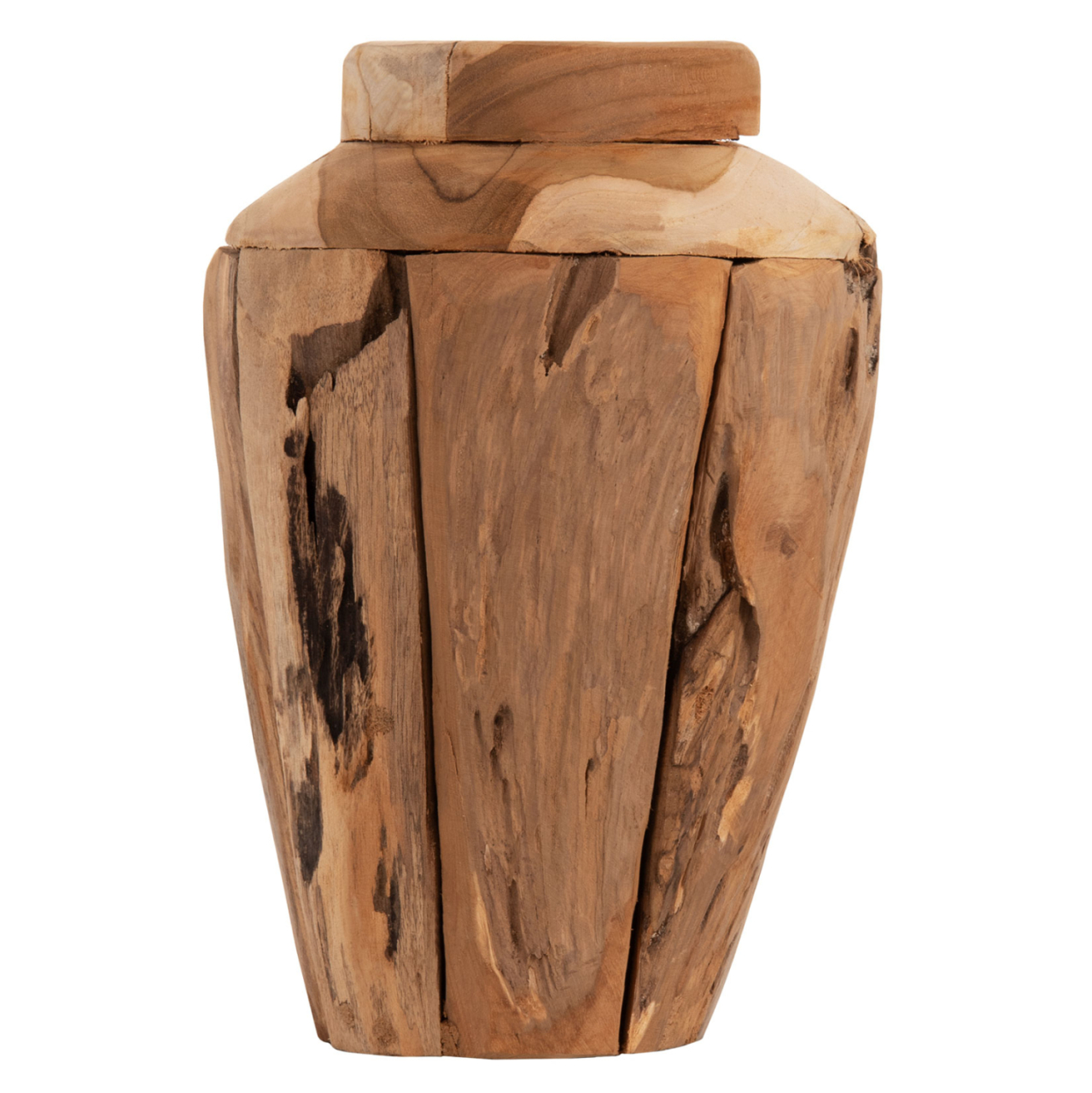 DECORATIVE VASE HM7917 RECYCLED PIECES OF TEAK WOOD IN NATURAL COLOR Φ15x30Hcm. [3]