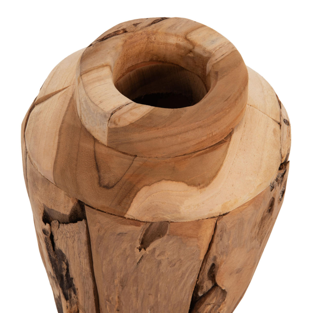 DECORATIVE VASE HM7917 RECYCLED PIECES OF TEAK WOOD IN NATURAL COLOR Φ15x30Hcm. [5]