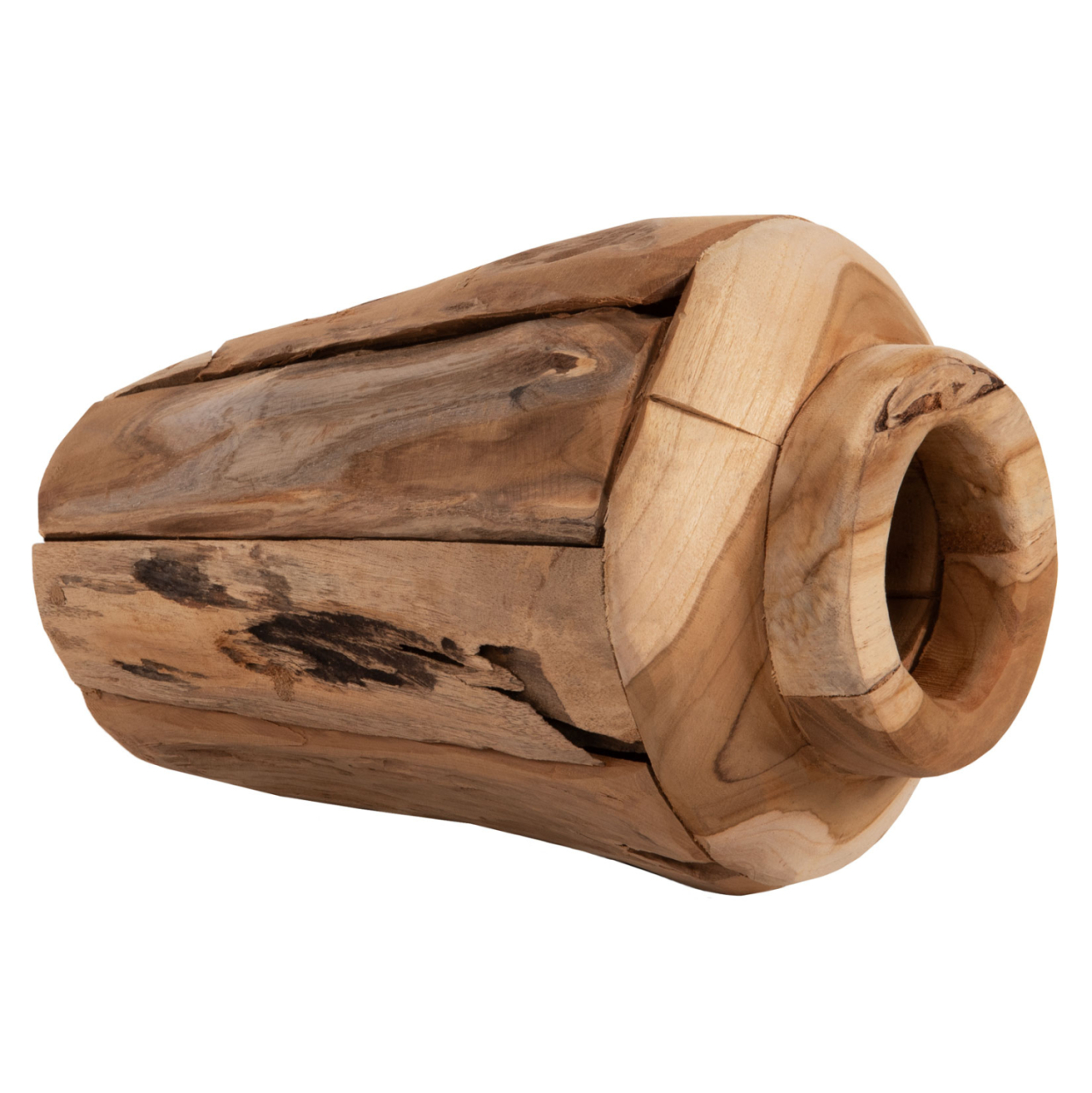 DECORATIVE VASE HM7917 RECYCLED PIECES OF TEAK WOOD IN NATURAL COLOR Φ15x30Hcm. [4]