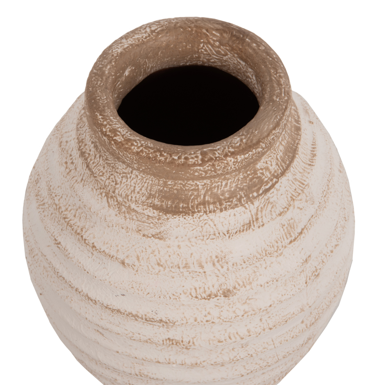 DECORATIVE VASE PYDNA HM7940 TERRACOTTA IN ANTIQUE WHITE-BEIGE COLORING Φ20x25Hcm. [5]
