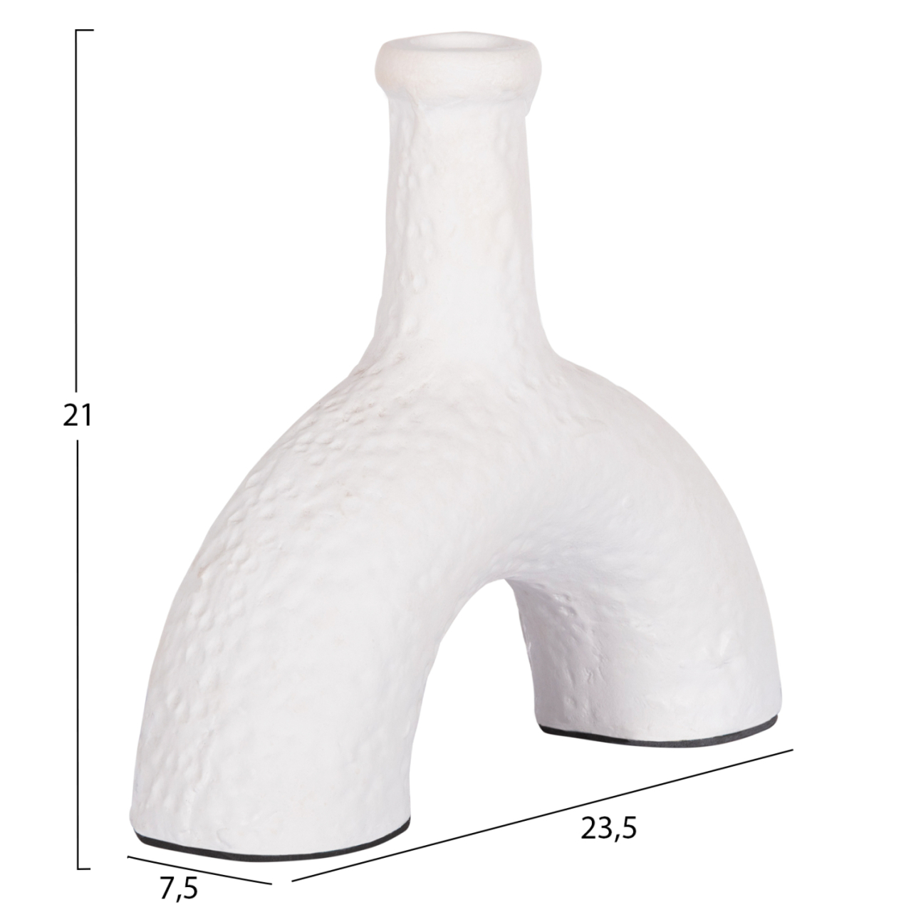 DECORATIVE VASE SERIES CLAYVON HM4403 TERRACOTTA IN WHITE COLOR 23.5x7.5x21Hcm. [2]