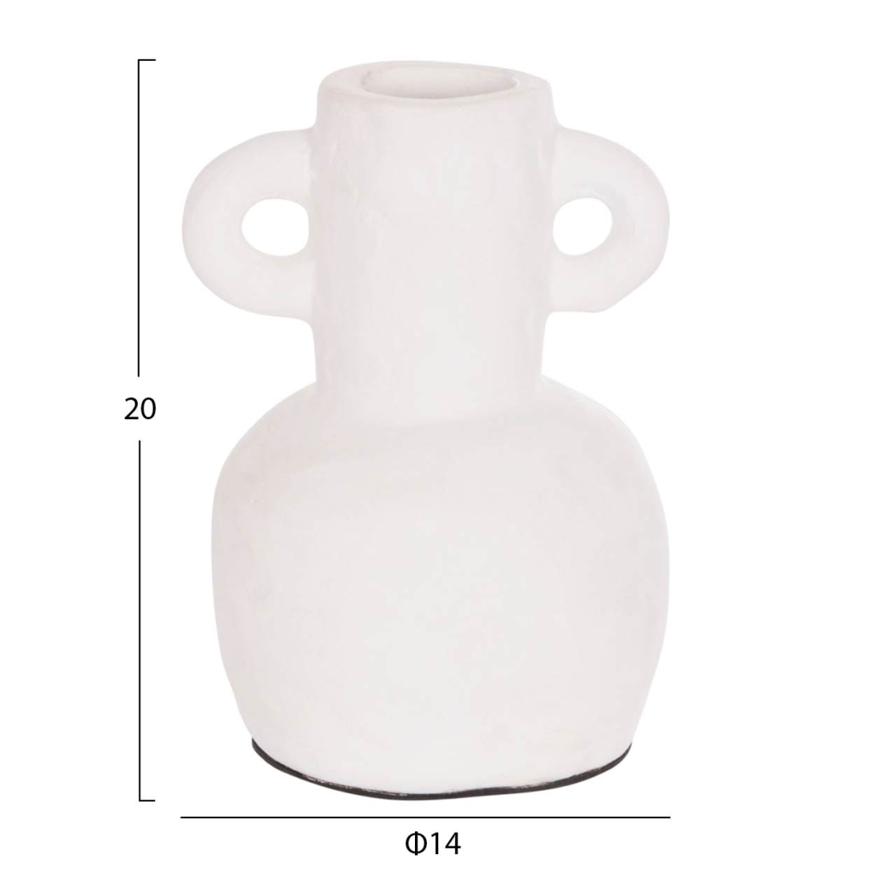 DECORATIVE VASE SERIES CLAYVON HM4406 TERRACOTTA IN WHITE COLOR Φ14x20Hcm. [2]