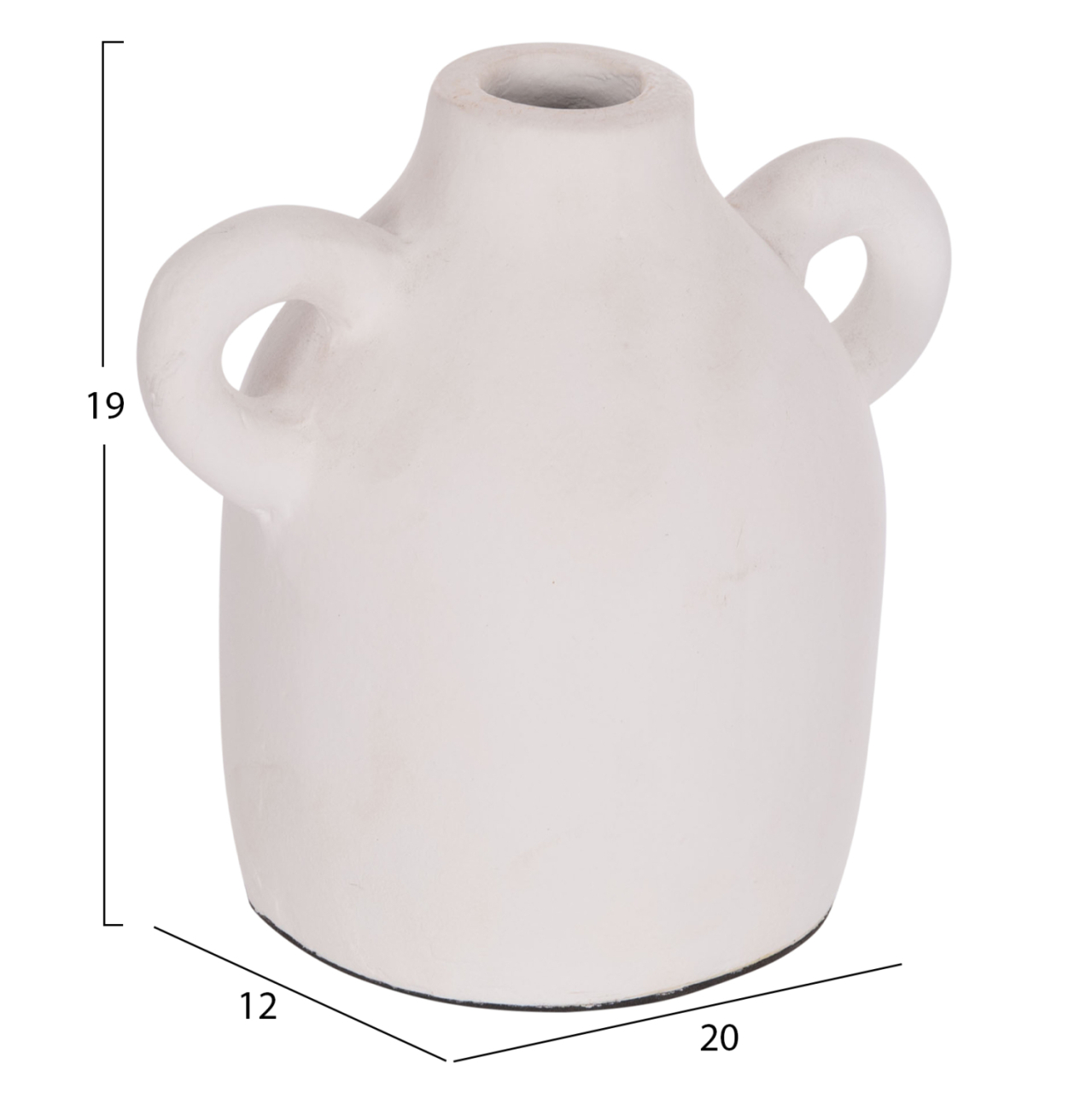 DECORATIVE VASE SERIES CLAYVON HM4407 TERRACOTTA IN WHITE COLOR 20x12x19Hcm. [2]