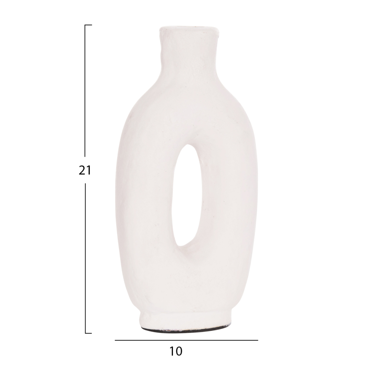 DECORATIVE VASE SERIES CLAYVON HM4409 TERRACOTTA IN WHITE COLOR 10x5x21Hcm. [2]