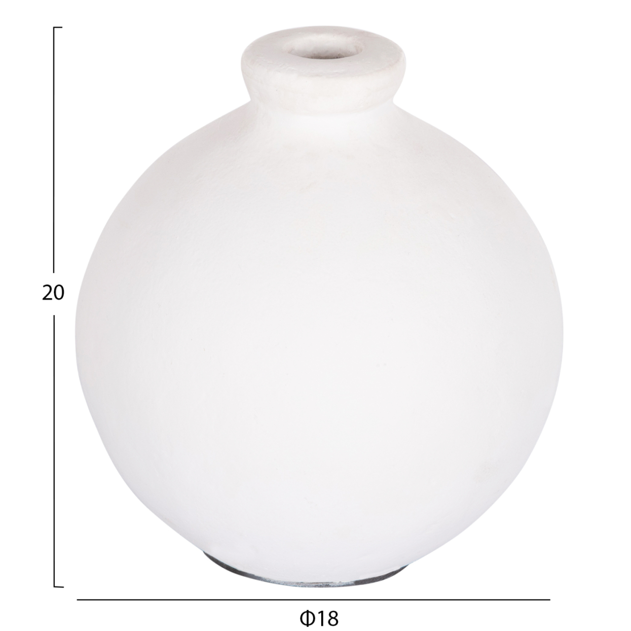 DECORATIVE VASE SERIES CLAYVON HM4410 TERRACOTTA IN WHITE COLOR 18x18x20Hcm. [2]