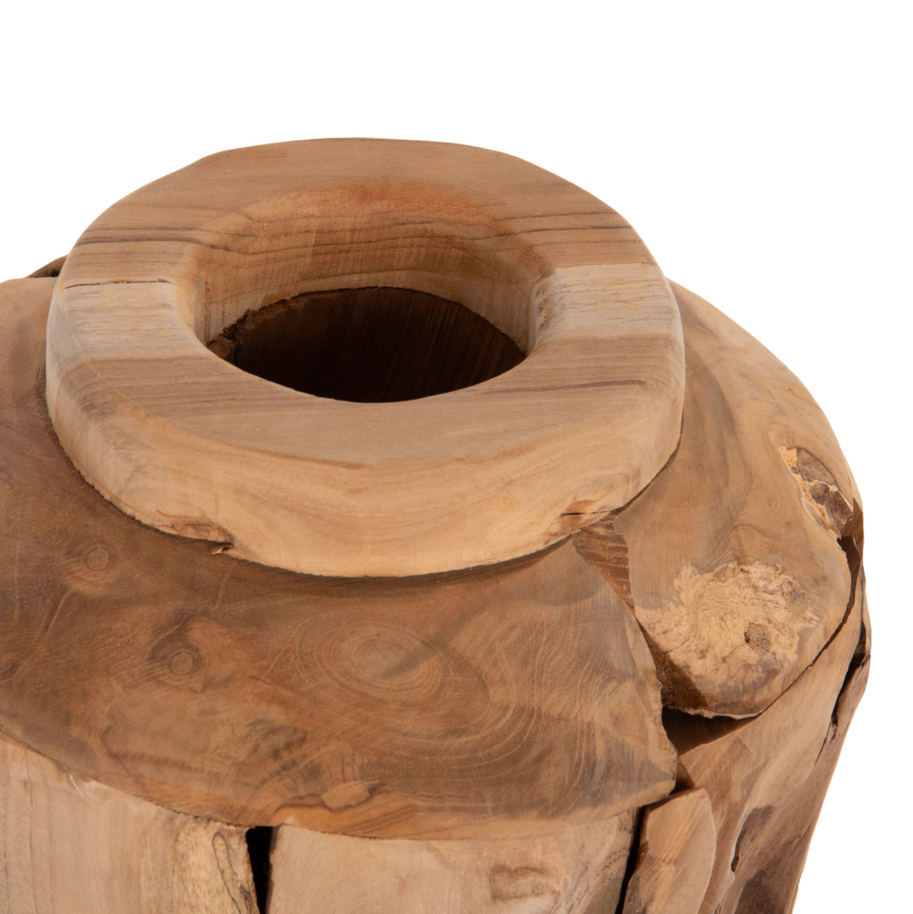 DECORATIVE VASE ZENIA HM7918 RECYCLED PIECES OF TEAK WOOD IN NATURAL COLOR Φ20x40Hcm. [5]
