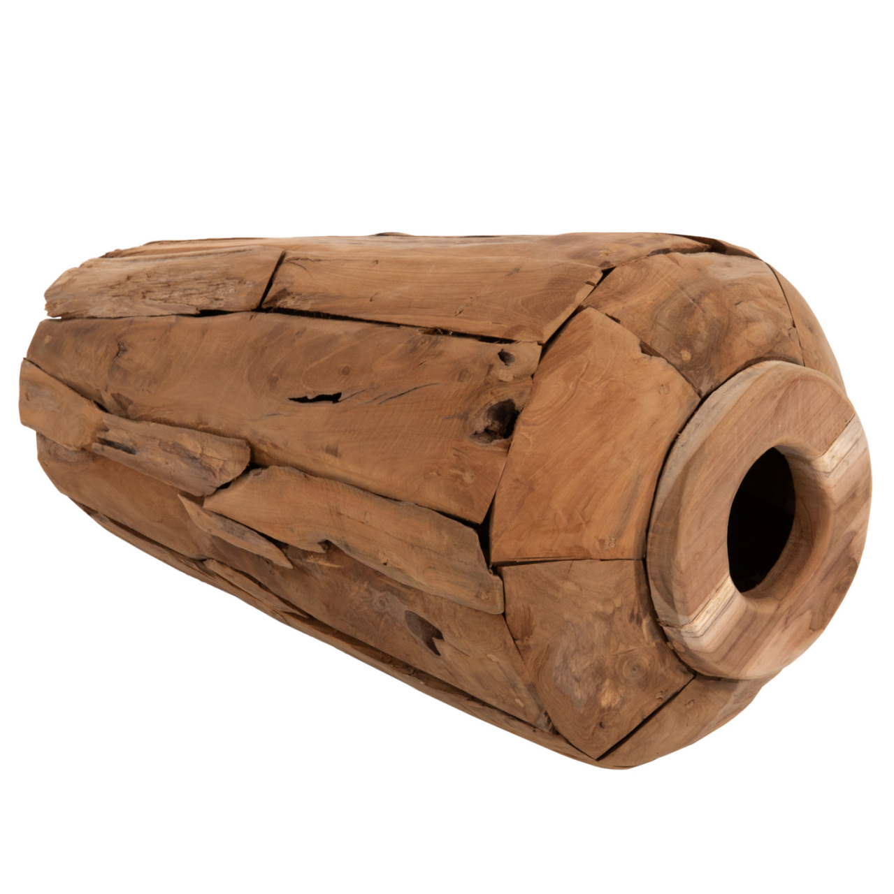 DECORATIVE VASE ZENIA HM7919 RECYCLED PIECES OF TEAK WOOD IN NATURAL COLOR Φ30x60Hcm. [4]