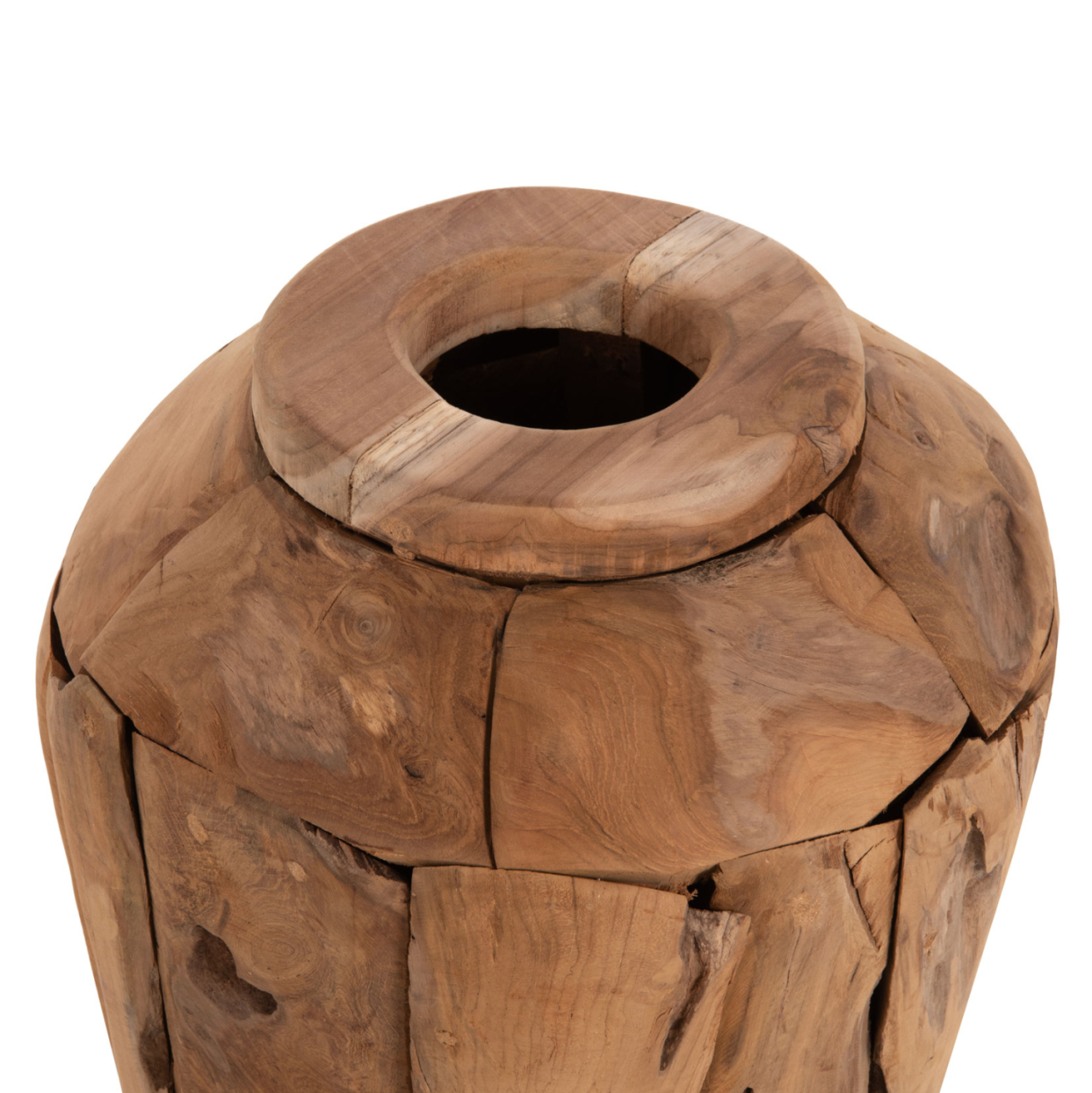 DECORATIVE VASE ZENIA HM7919 RECYCLED PIECES OF TEAK WOOD IN NATURAL COLOR Φ30x60Hcm. [5]