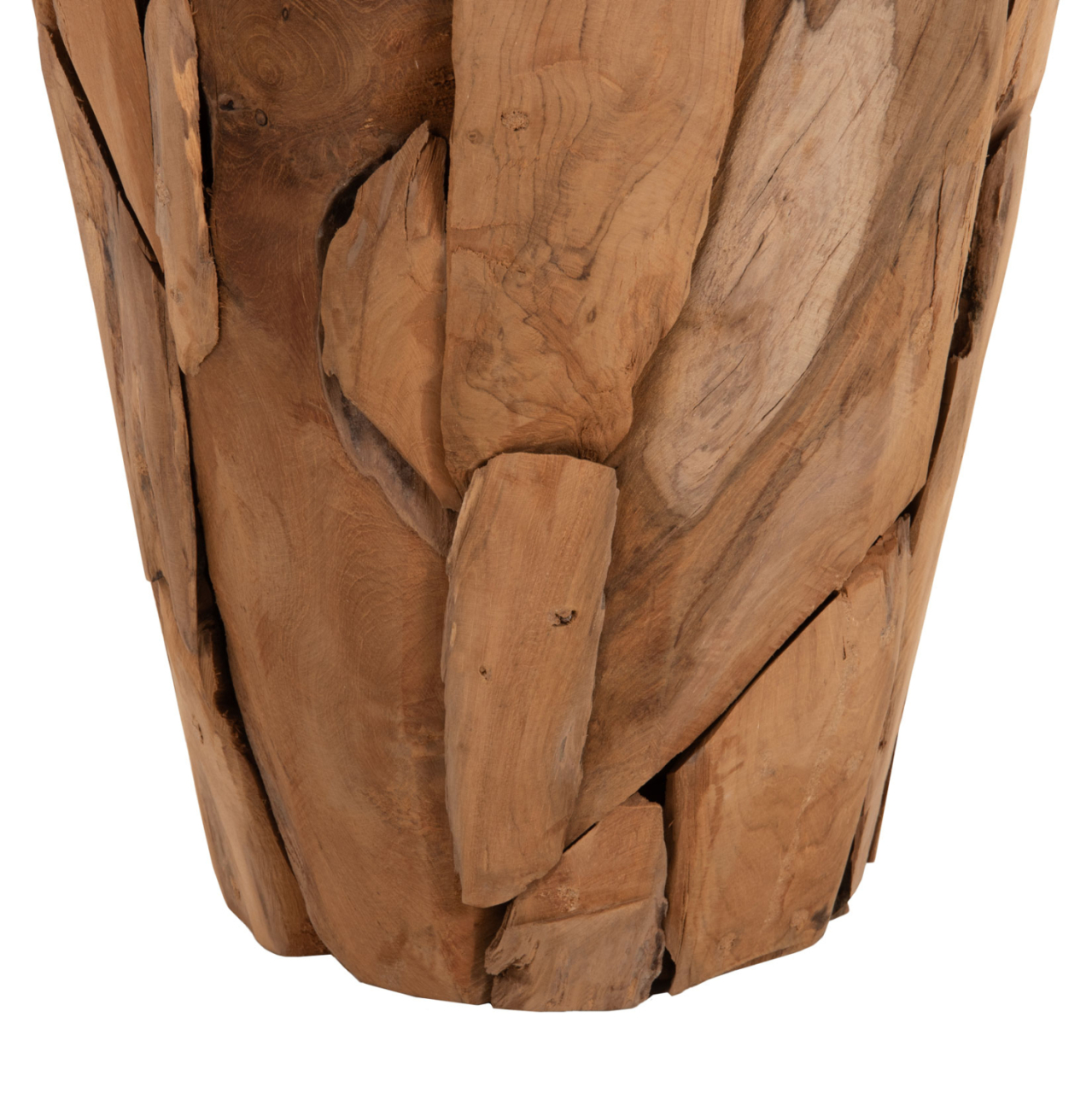 DECORATIVE VASE ZENIA HM7919 RECYCLED PIECES OF TEAK WOOD IN NATURAL COLOR Φ30x60Hcm. [6]