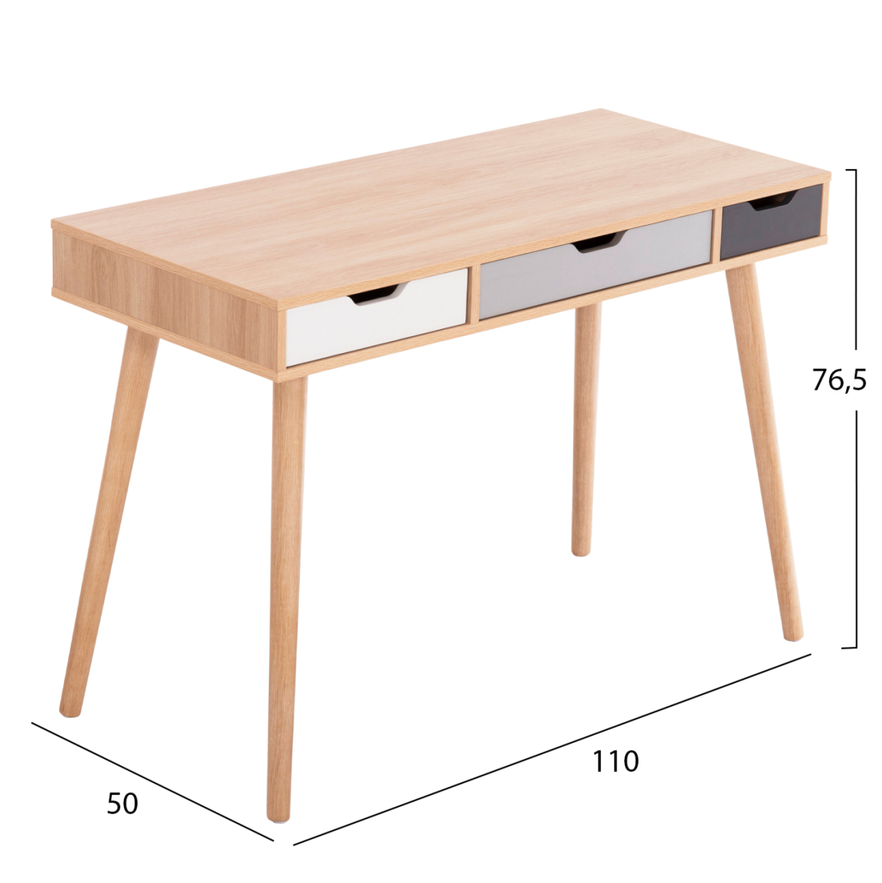 DESK GAET HM18292 MELAMINE IN SONAMA-GREY-BEIGE-WHITE 110x50x76.5Hcm. [2]