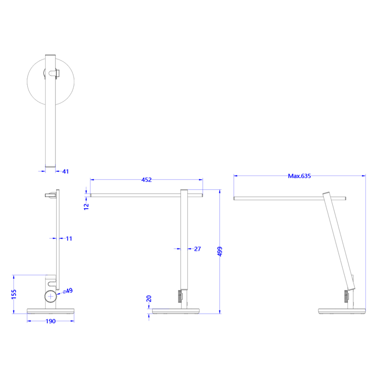 DESK LAMP LED BLAIN PRO HM4445.08 BRUSHED SILVER COLOR Φ19x49,9Hcm. [2]